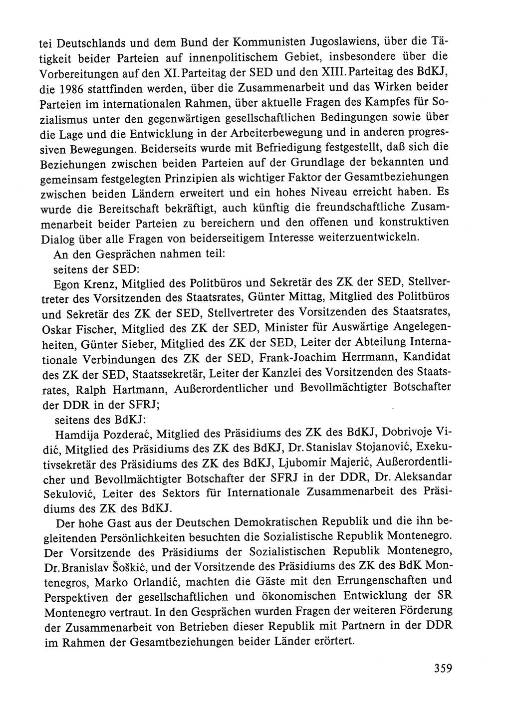 Dokumente der Sozialistischen Einheitspartei Deutschlands (SED) [Deutsche Demokratische Republik (DDR)] 1984-1985, Seite 359 (Dok. SED DDR 1984-1985, S. 359)