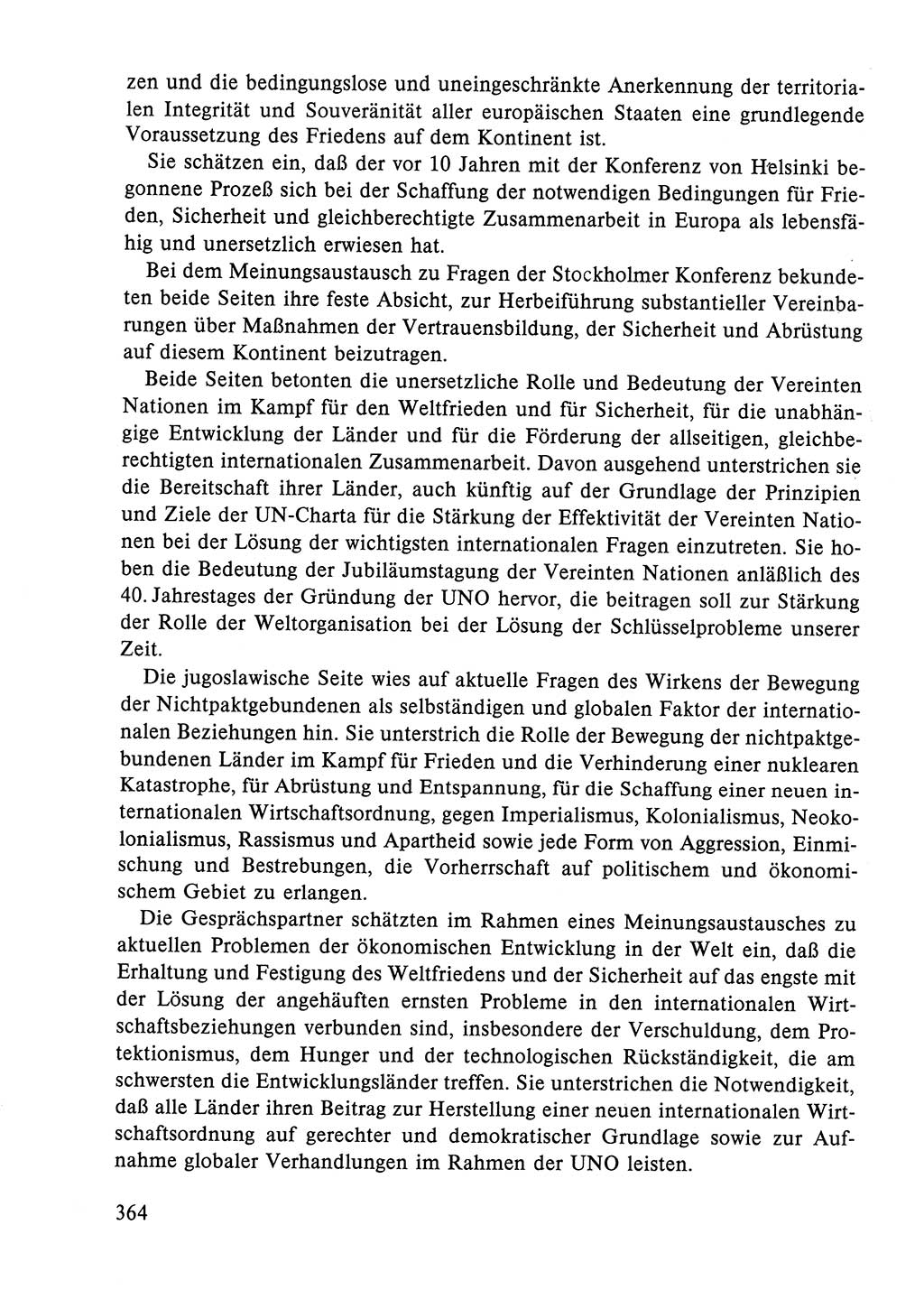 Dokumente der Sozialistischen Einheitspartei Deutschlands (SED) [Deutsche Demokratische Republik (DDR)] 1984-1985, Seite 364 (Dok. SED DDR 1984-1985, S. 364)