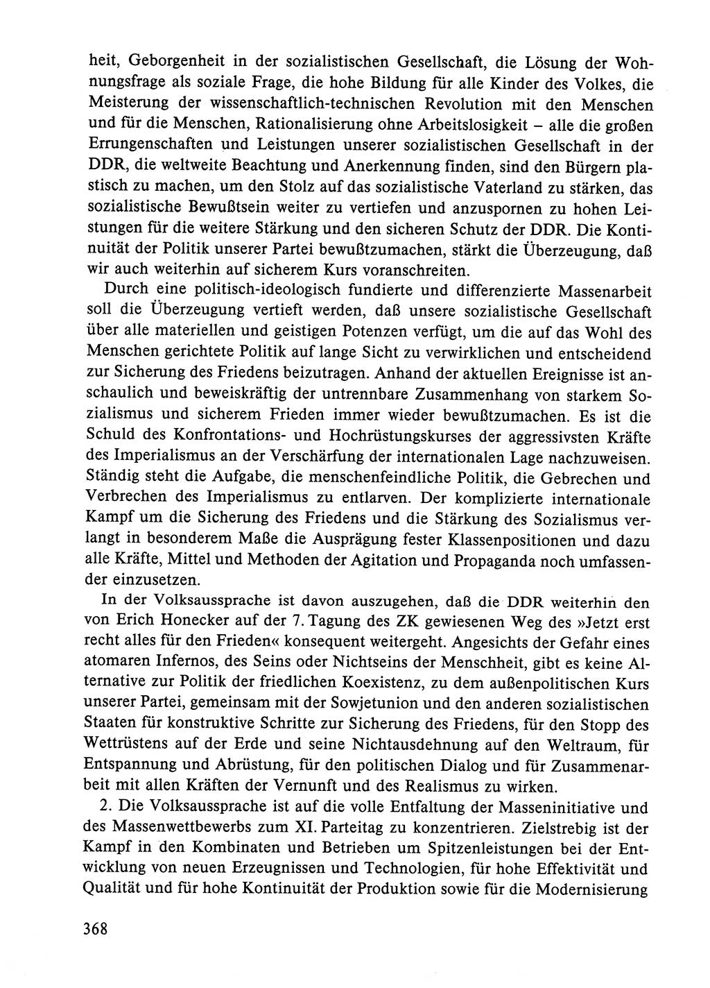 Dokumente der Sozialistischen Einheitspartei Deutschlands (SED) [Deutsche Demokratische Republik (DDR)] 1984-1985, Seite 368 (Dok. SED DDR 1984-1985, S. 368)
