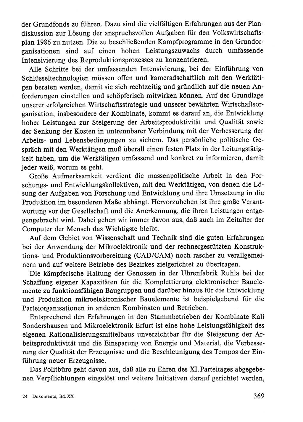 Dokumente der Sozialistischen Einheitspartei Deutschlands (SED) [Deutsche Demokratische Republik (DDR)] 1984-1985, Seite 369 (Dok. SED DDR 1984-1985, S. 369)