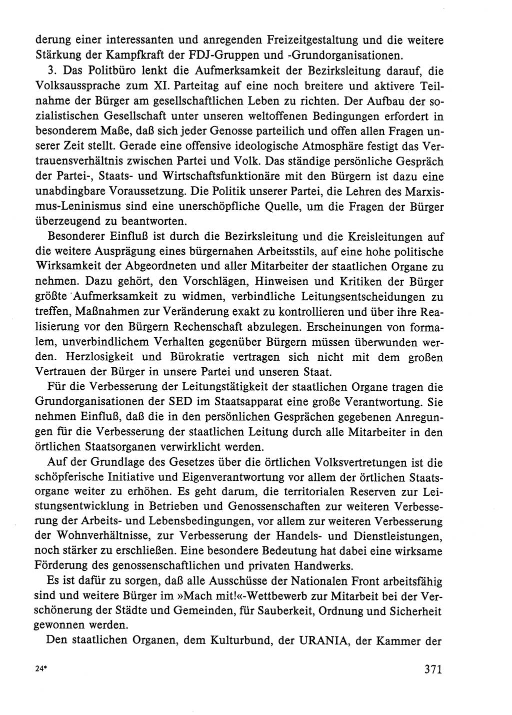 Dokumente der Sozialistischen Einheitspartei Deutschlands (SED) [Deutsche Demokratische Republik (DDR)] 1984-1985, Seite 371 (Dok. SED DDR 1984-1985, S. 371)