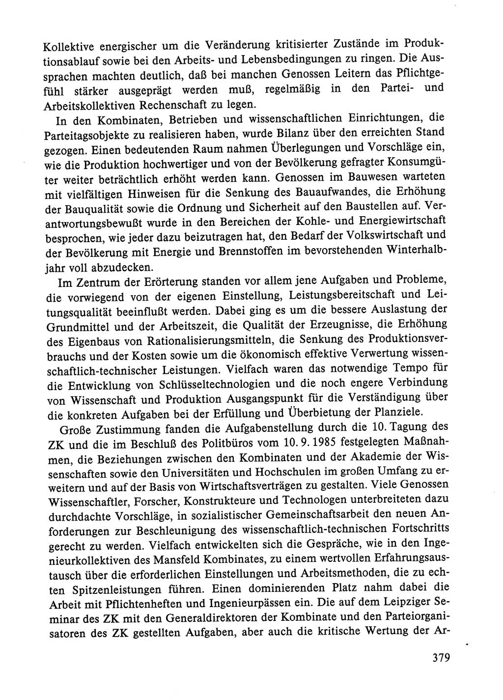 Dokumente der Sozialistischen Einheitspartei Deutschlands (SED) [Deutsche Demokratische Republik (DDR)] 1984-1985, Seite 379 (Dok. SED DDR 1984-1985, S. 379)