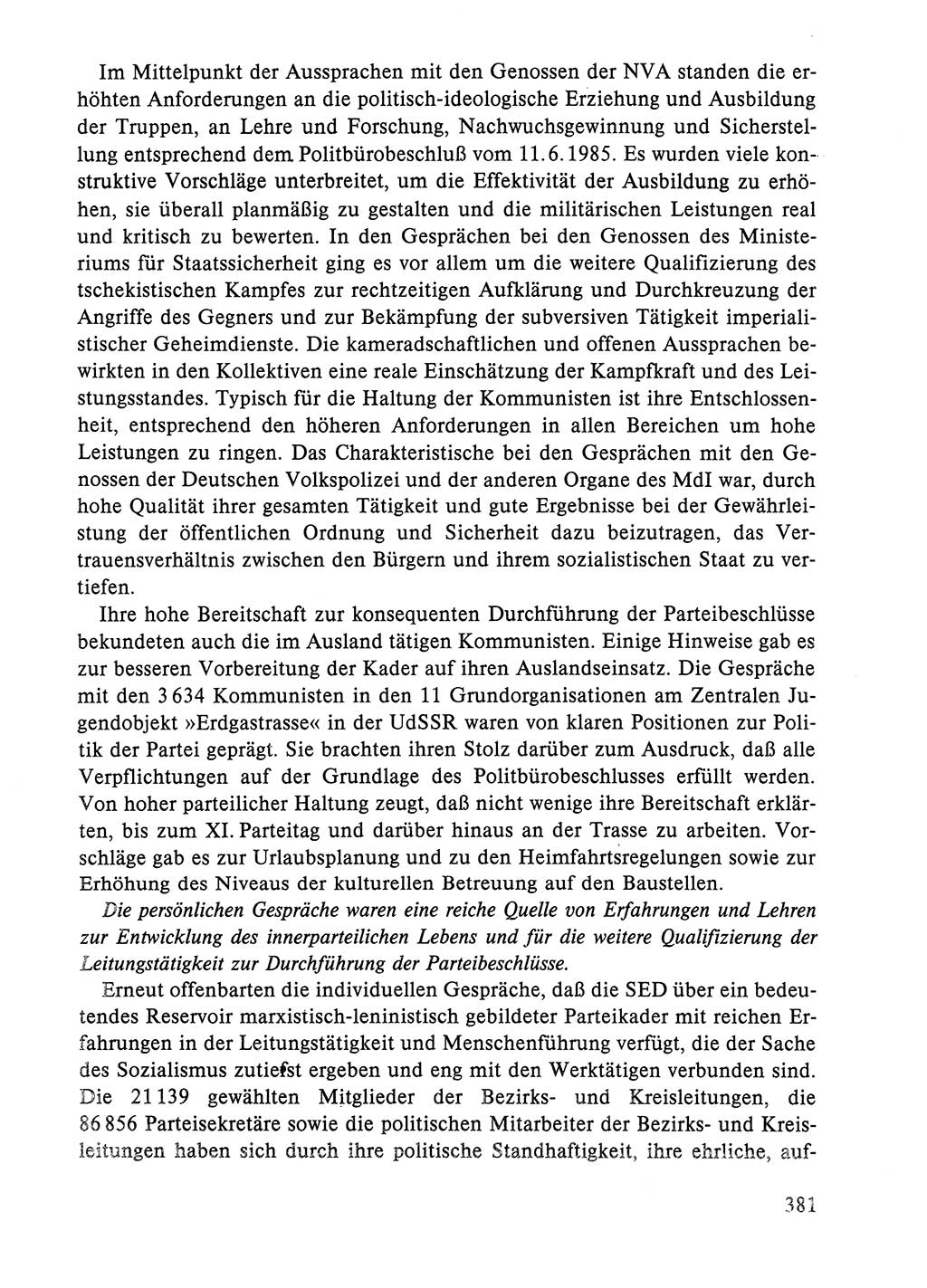 Dokumente der Sozialistischen Einheitspartei Deutschlands (SED) [Deutsche Demokratische Republik (DDR)] 1984-1985, Seite 381 (Dok. SED DDR 1984-1985, S. 381)