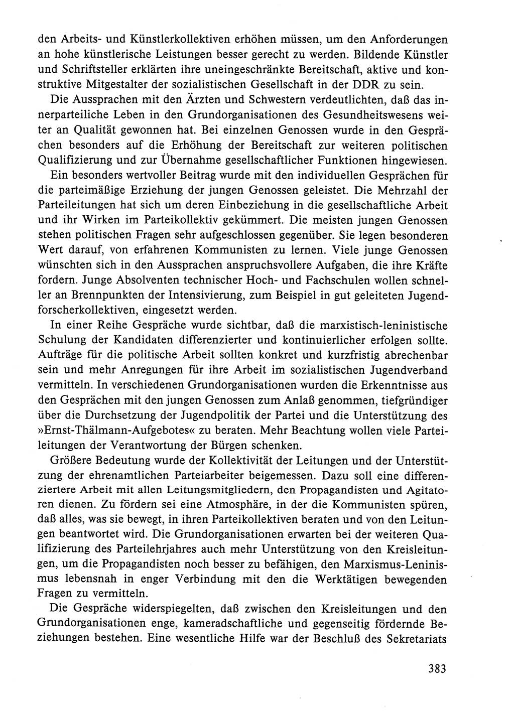 Dokumente der Sozialistischen Einheitspartei Deutschlands (SED) [Deutsche Demokratische Republik (DDR)] 1984-1985, Seite 383 (Dok. SED DDR 1984-1985, S. 383)