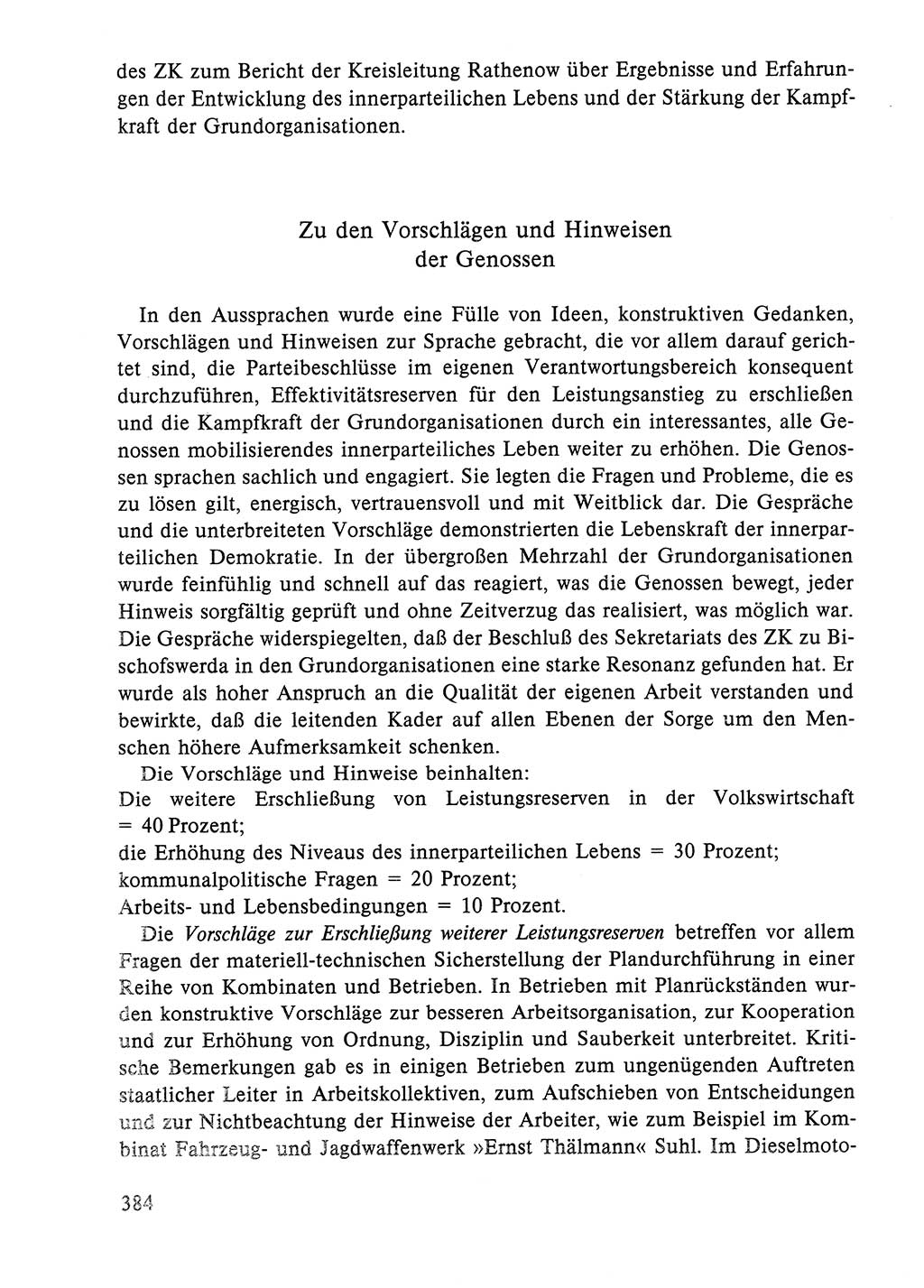 Dokumente der Sozialistischen Einheitspartei Deutschlands (SED) [Deutsche Demokratische Republik (DDR)] 1984-1985, Seite 384 (Dok. SED DDR 1984-1985, S. 384)