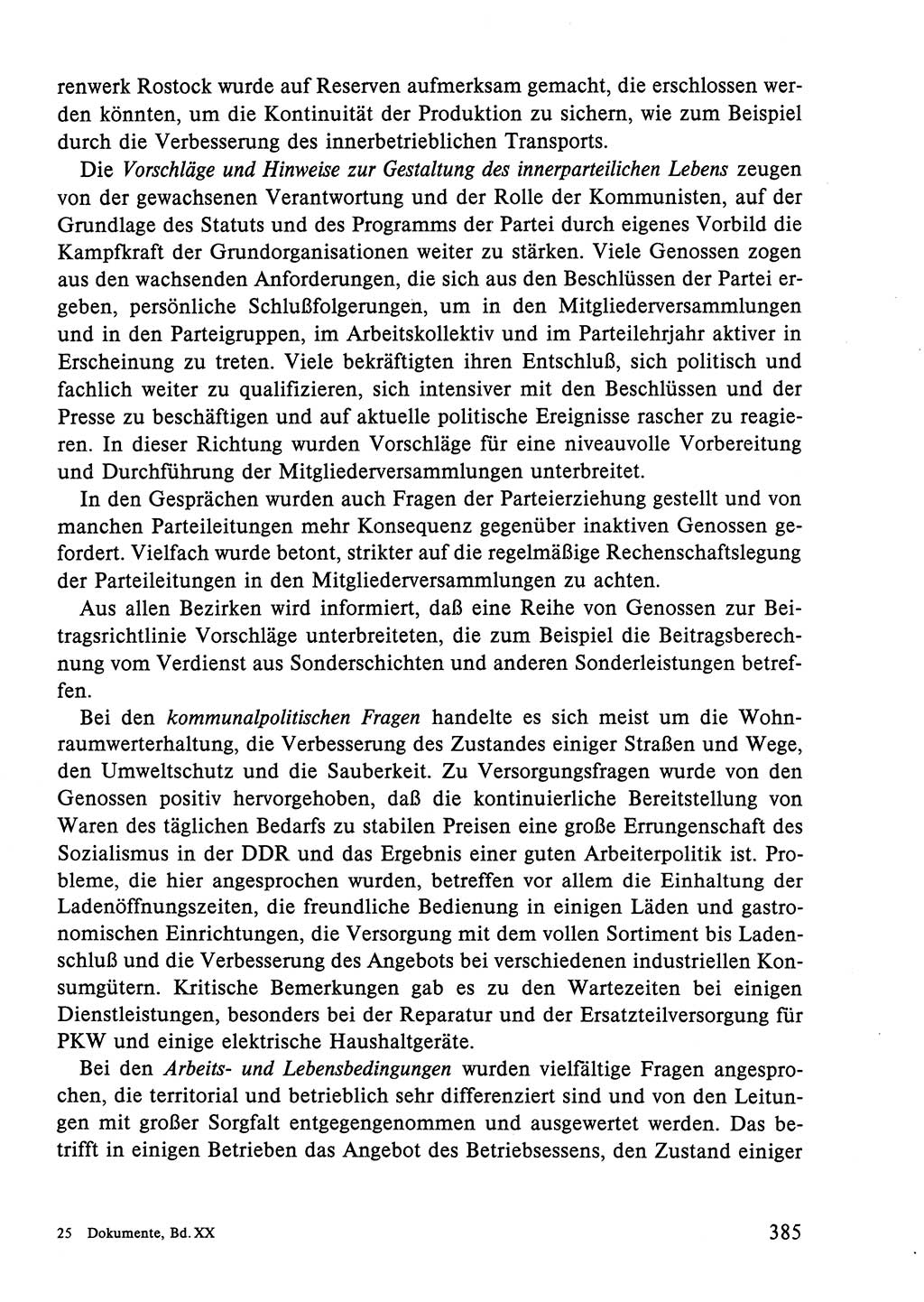 Dokumente der Sozialistischen Einheitspartei Deutschlands (SED) [Deutsche Demokratische Republik (DDR)] 1984-1985, Seite 385 (Dok. SED DDR 1984-1985, S. 385)