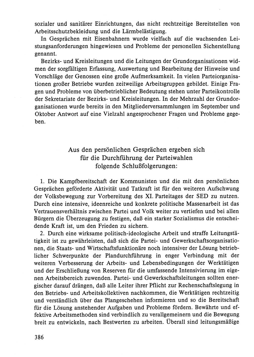 Dokumente der Sozialistischen Einheitspartei Deutschlands (SED) [Deutsche Demokratische Republik (DDR)] 1984-1985, Seite 386 (Dok. SED DDR 1984-1985, S. 386)