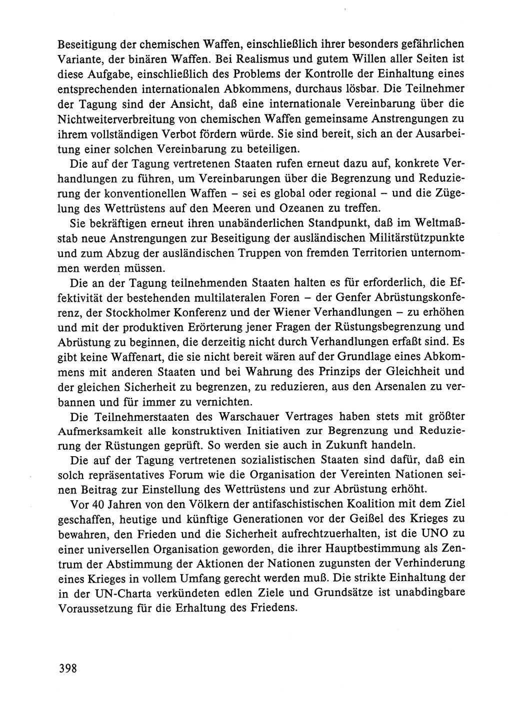 Dokumente der Sozialistischen Einheitspartei Deutschlands (SED) [Deutsche Demokratische Republik (DDR)] 1984-1985, Seite 398 (Dok. SED DDR 1984-1985, S. 398)