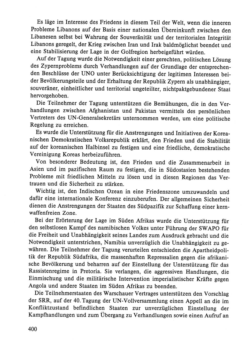 Dokumente der Sozialistischen Einheitspartei Deutschlands (SED) [Deutsche Demokratische Republik (DDR)] 1984-1985, Seite 400 (Dok. SED DDR 1984-1985, S. 400)