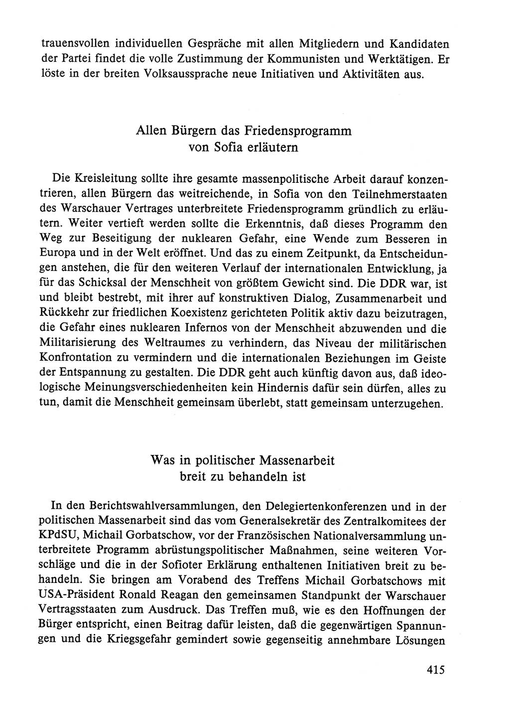 Dokumente der Sozialistischen Einheitspartei Deutschlands (SED) [Deutsche Demokratische Republik (DDR)] 1984-1985, Seite 415 (Dok. SED DDR 1984-1985, S. 415)