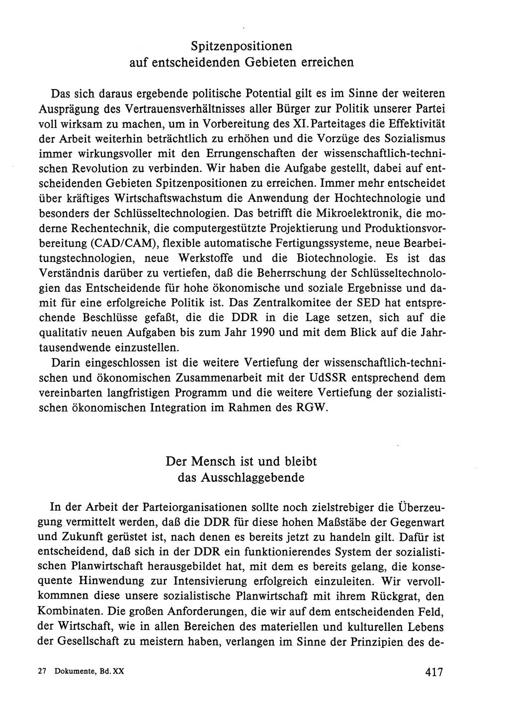 Dokumente der Sozialistischen Einheitspartei Deutschlands (SED) [Deutsche Demokratische Republik (DDR)] 1984-1985, Seite 417 (Dok. SED DDR 1984-1985, S. 417)