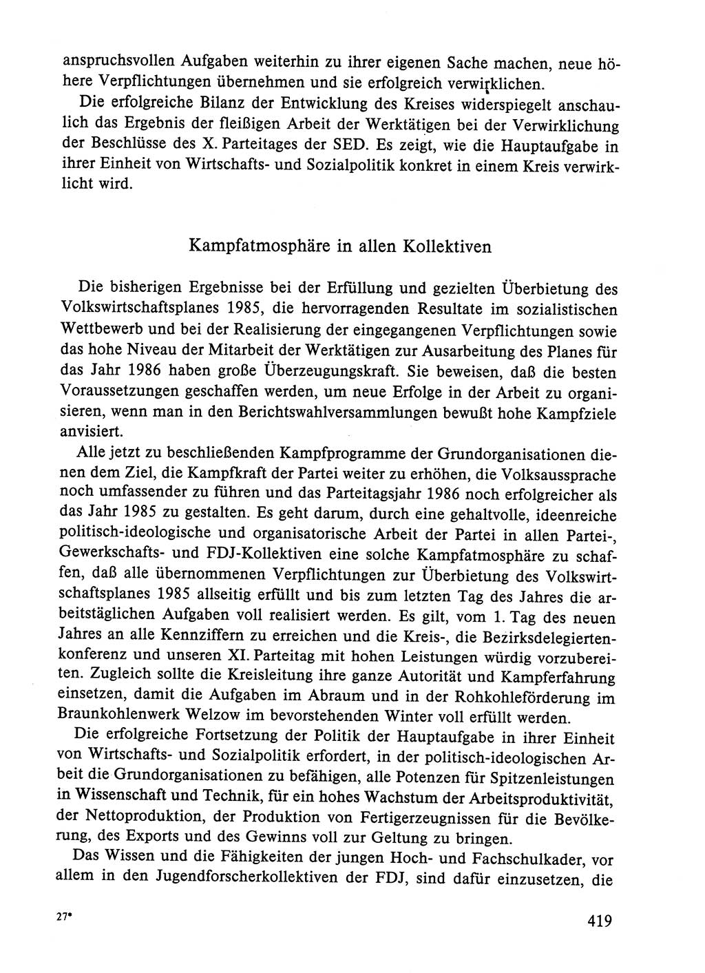 Dokumente der Sozialistischen Einheitspartei Deutschlands (SED) [Deutsche Demokratische Republik (DDR)] 1984-1985, Seite 419 (Dok. SED DDR 1984-1985, S. 419)
