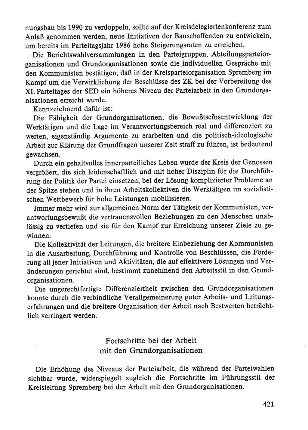 Dokumente der Sozialistischen Einheitspartei Deutschlands (SED) [Deutsche Demokratische Republik (DDR)] 1984-1985, Seite 421 (Dok. SED DDR 1984-1985, S. 421)