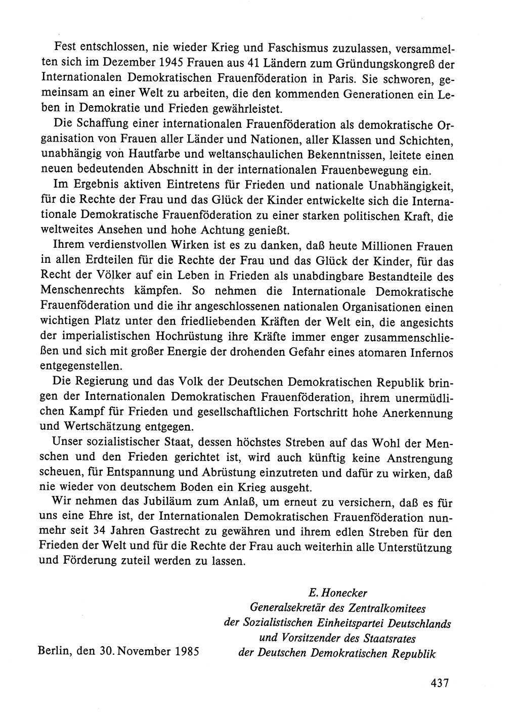 Dokumente der Sozialistischen Einheitspartei Deutschlands (SED) [Deutsche Demokratische Republik (DDR)] 1984-1985, Seite 437 (Dok. SED DDR 1984-1985, S. 437)