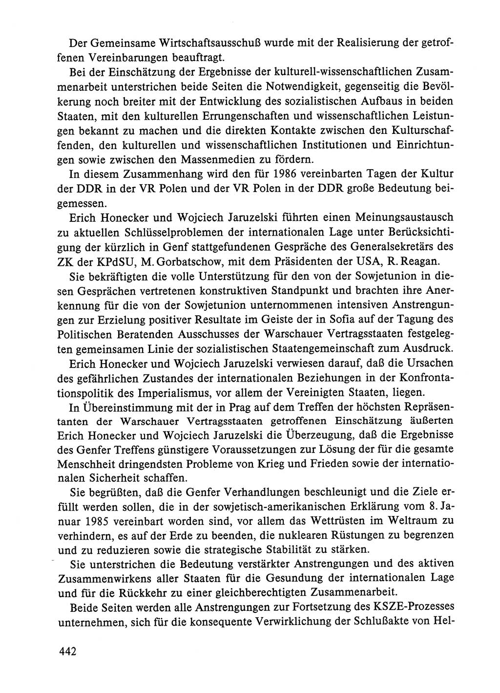 Dokumente der Sozialistischen Einheitspartei Deutschlands (SED) [Deutsche Demokratische Republik (DDR)] 1984-1985, Seite 442 (Dok. SED DDR 1984-1985, S. 442)