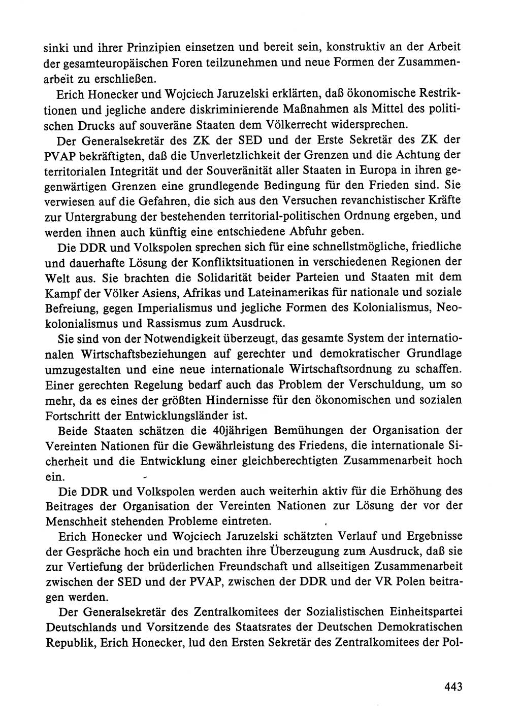 Dokumente der Sozialistischen Einheitspartei Deutschlands (SED) [Deutsche Demokratische Republik (DDR)] 1984-1985, Seite 443 (Dok. SED DDR 1984-1985, S. 443)