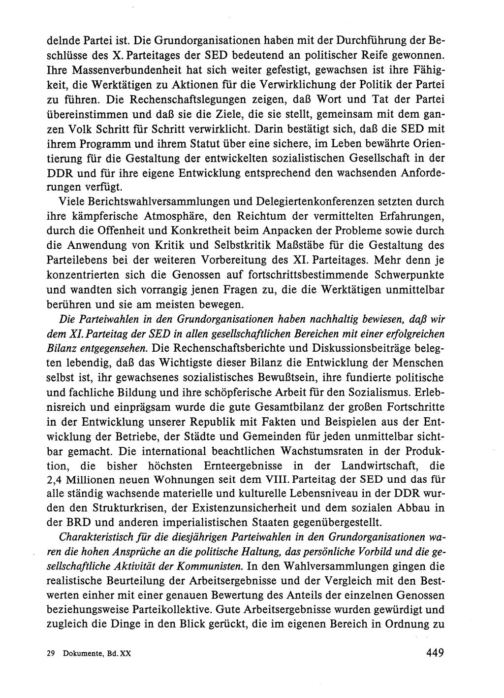Dokumente der Sozialistischen Einheitspartei Deutschlands (SED) [Deutsche Demokratische Republik (DDR)] 1984-1985, Seite 449 (Dok. SED DDR 1984-1985, S. 449)