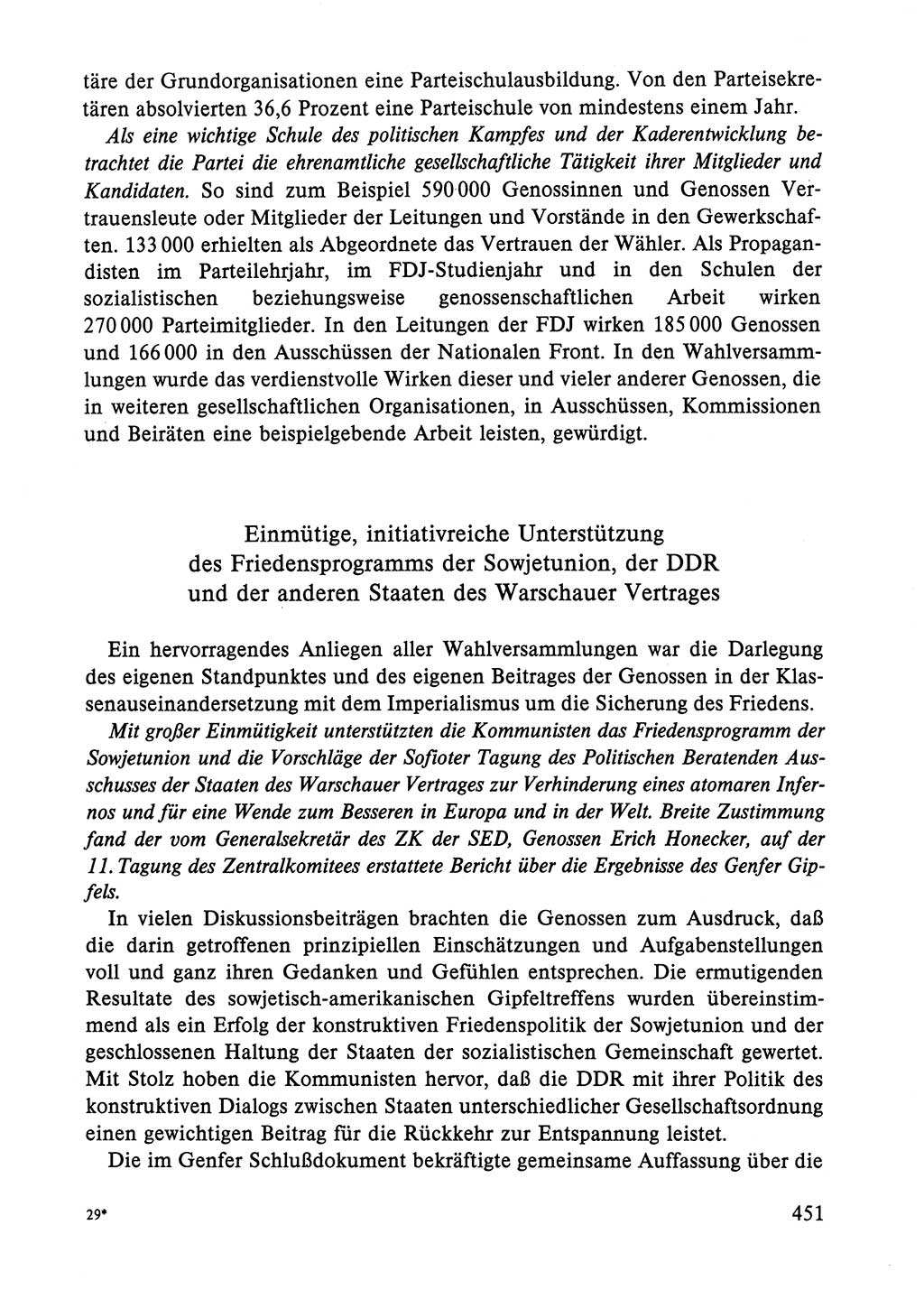 Dokumente der Sozialistischen Einheitspartei Deutschlands (SED) [Deutsche Demokratische Republik (DDR)] 1984-1985, Seite 451 (Dok. SED DDR 1984-1985, S. 451)