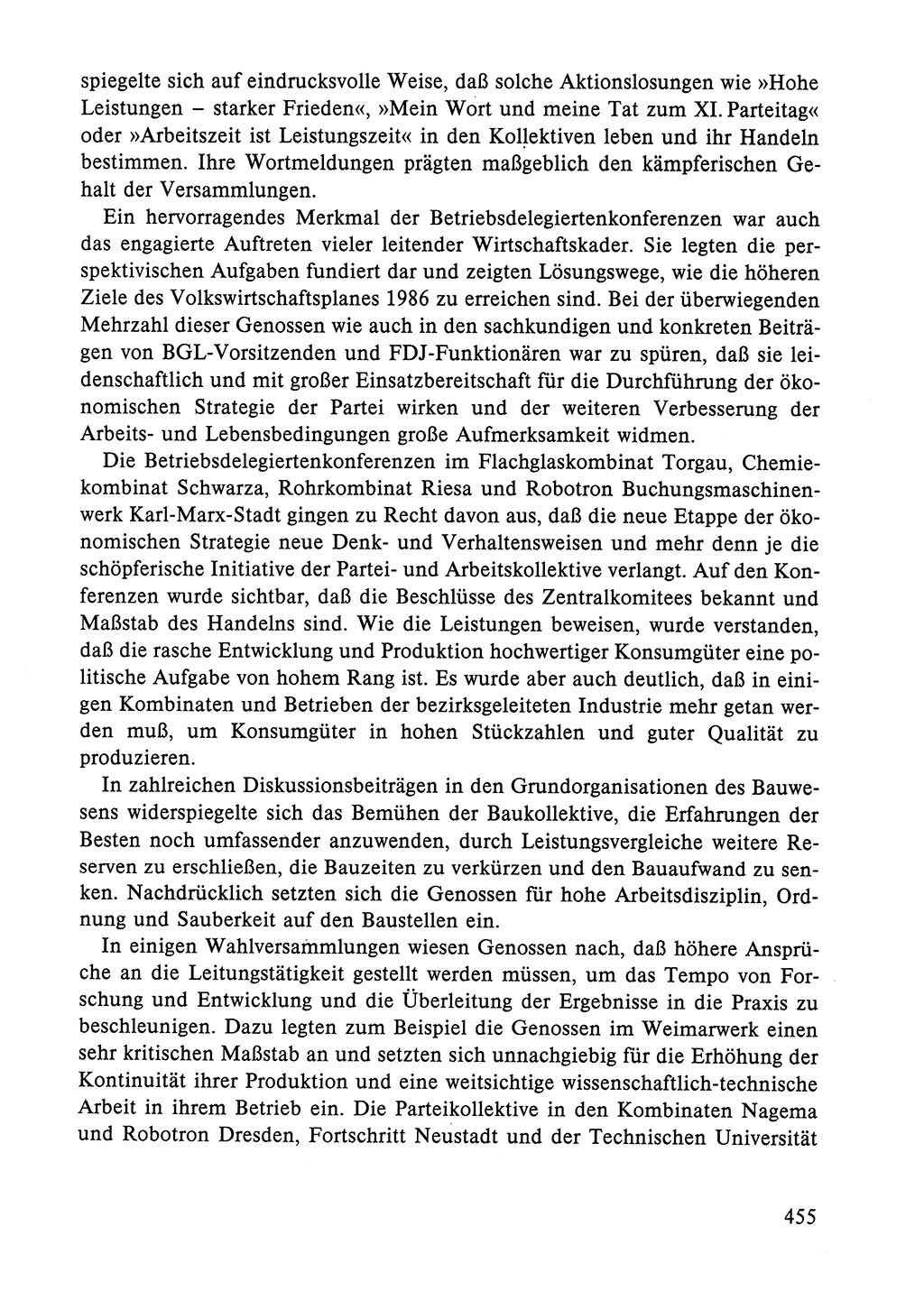 Dokumente der Sozialistischen Einheitspartei Deutschlands (SED) [Deutsche Demokratische Republik (DDR)] 1984-1985, Seite 455 (Dok. SED DDR 1984-1985, S. 455)