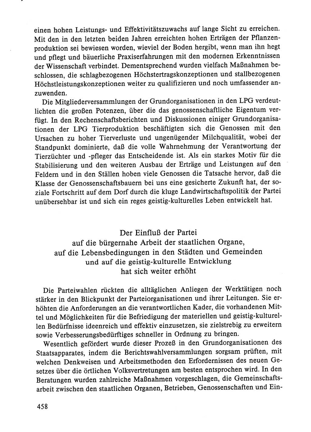 Dokumente der Sozialistischen Einheitspartei Deutschlands (SED) [Deutsche Demokratische Republik (DDR)] 1984-1985, Seite 458 (Dok. SED DDR 1984-1985, S. 458)