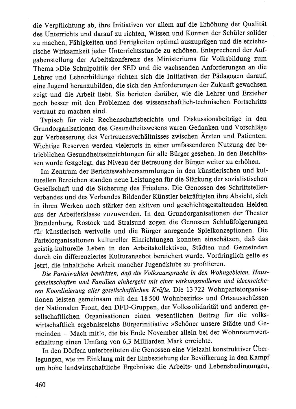 Dokumente der Sozialistischen Einheitspartei Deutschlands (SED) [Deutsche Demokratische Republik (DDR)] 1984-1985, Seite 460 (Dok. SED DDR 1984-1985, S. 460)