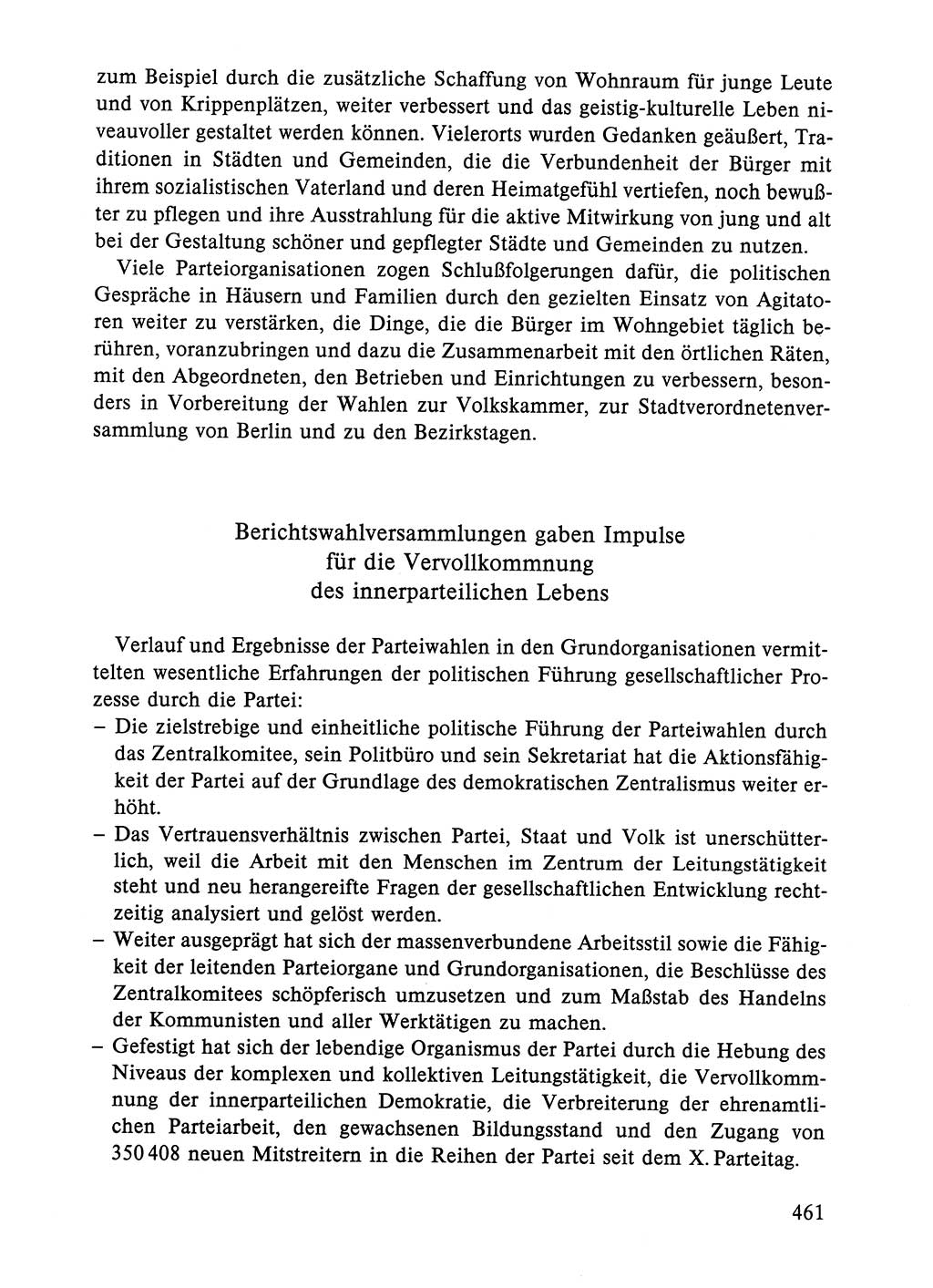 Dokumente der Sozialistischen Einheitspartei Deutschlands (SED) [Deutsche Demokratische Republik (DDR)] 1984-1985, Seite 461 (Dok. SED DDR 1984-1985, S. 461)