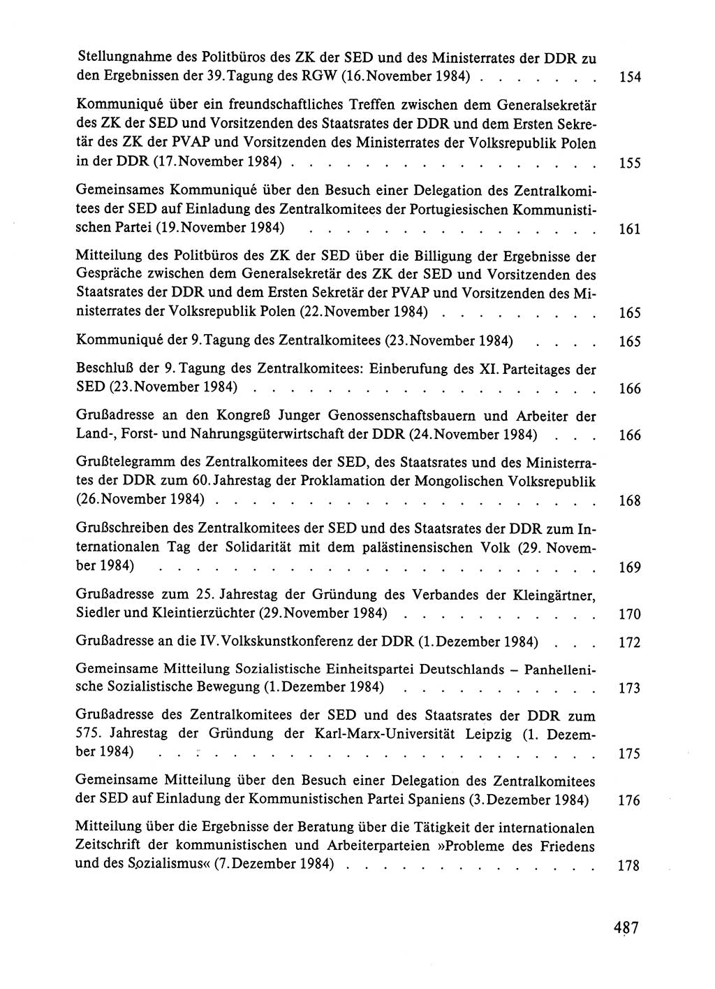 Dokumente der Sozialistischen Einheitspartei Deutschlands (SED) [Deutsche Demokratische Republik (DDR)] 1984-1985, Seite 487 (Dok. SED DDR 1984-1985, S. 487)