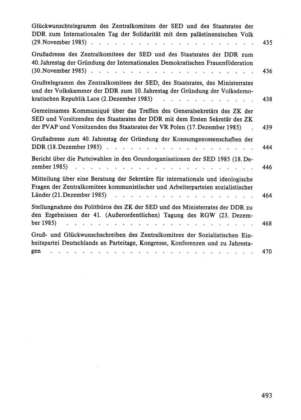 Dokumente der Sozialistischen Einheitspartei Deutschlands (SED) [Deutsche Demokratische Republik (DDR)] 1984-1985, Seite 493 (Dok. SED DDR 1984-1985, S. 493)