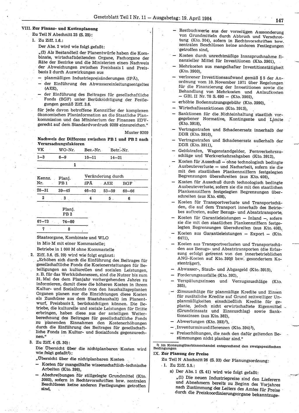 Gesetzblatt (GBl.) der Deutschen Demokratischen Republik (DDR) Teil Ⅰ 1984, Seite 147 (GBl. DDR Ⅰ 1984, S. 147)