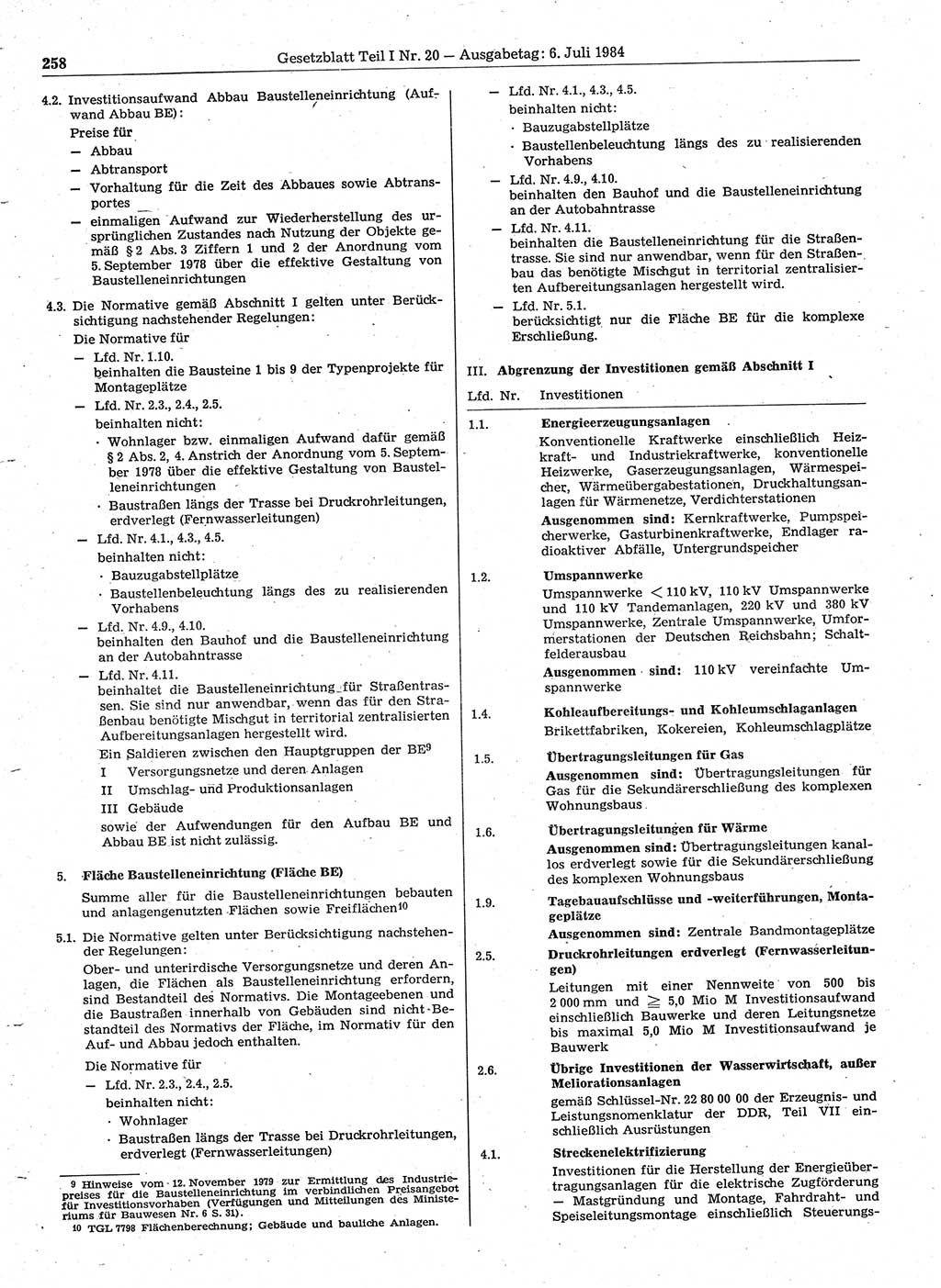 Gesetzblatt (GBl.) der Deutschen Demokratischen Republik (DDR) Teil Ⅰ 1984, Seite 258 (GBl. DDR Ⅰ 1984, S. 258)