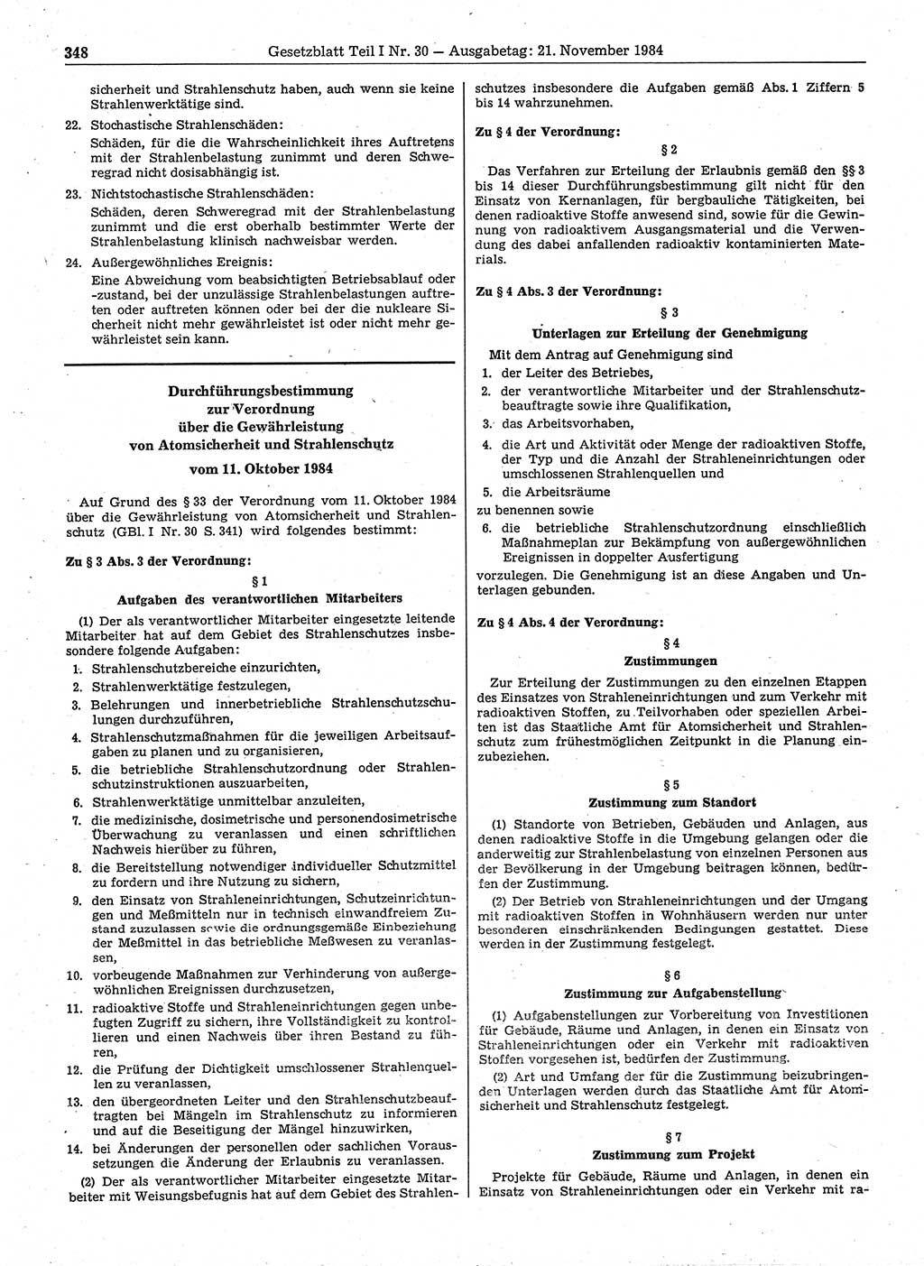 Gesetzblatt (GBl.) der Deutschen Demokratischen Republik (DDR) Teil Ⅰ 1984, Seite 348 (GBl. DDR Ⅰ 1984, S. 348)