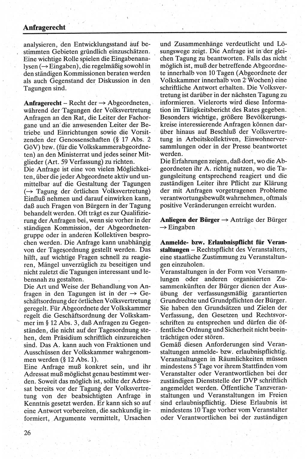 Handbuch für den Abgeordneten [Deutsche Demokratische Republik (DDR)] 1984, Seite 26 (Hb. Abg. DDR 1984, S. 26)