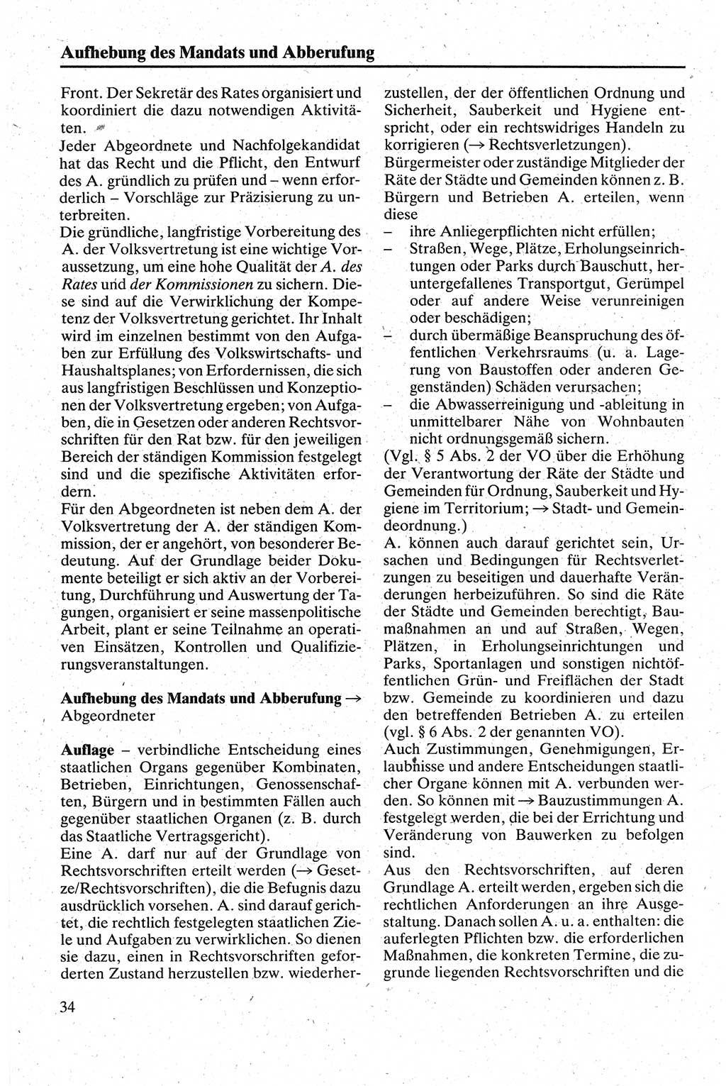 Handbuch für den Abgeordneten [Deutsche Demokratische Republik (DDR)] 1984, Seite 34 (Hb. Abg. DDR 1984, S. 34)