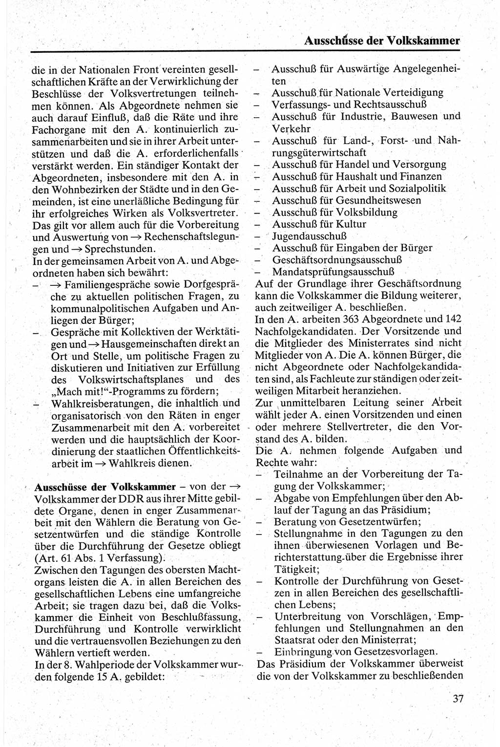 Handbuch für den Abgeordneten [Deutsche Demokratische Republik (DDR)] 1984, Seite 37 (Hb. Abg. DDR 1984, S. 37)