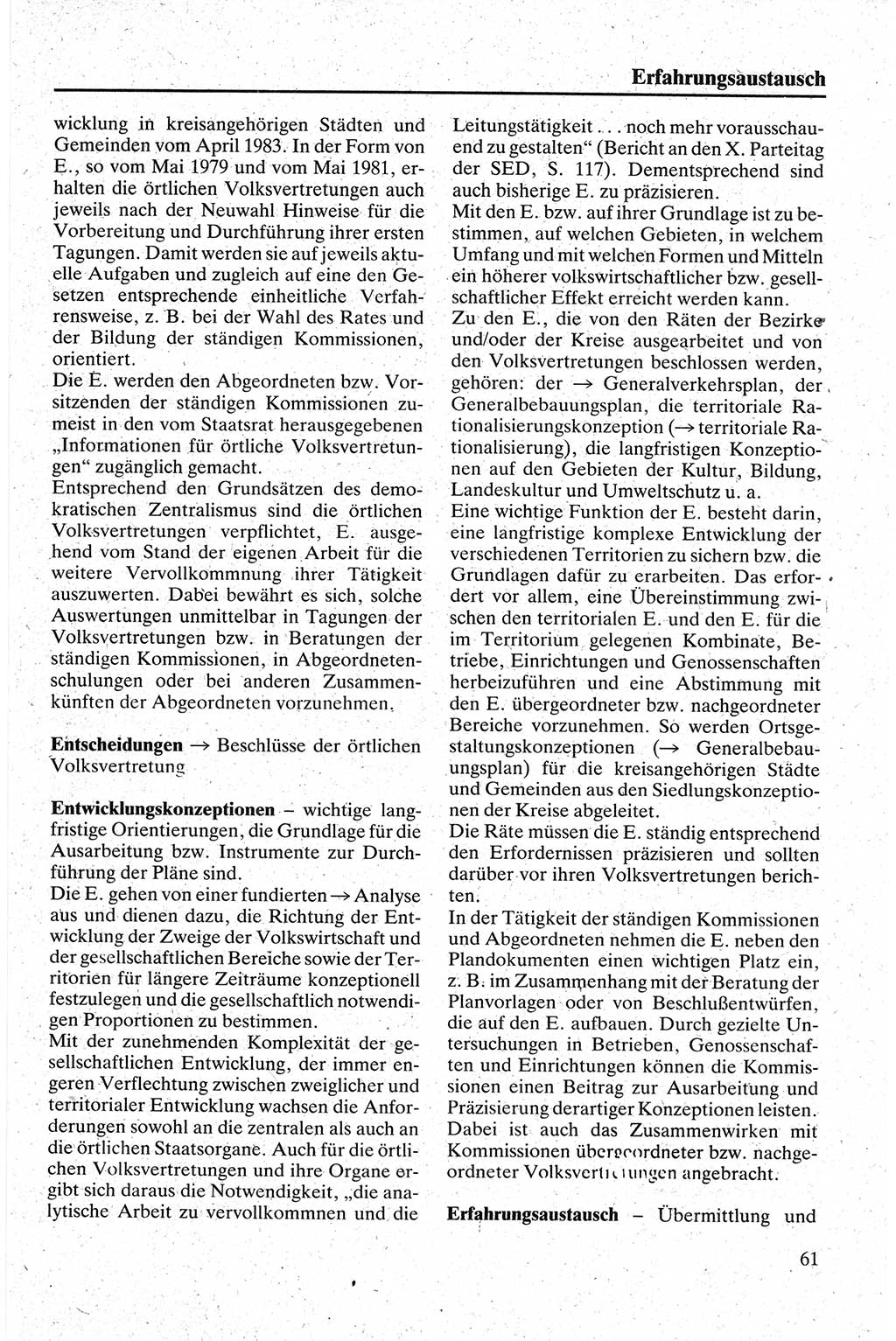 Handbuch für den Abgeordneten [Deutsche Demokratische Republik (DDR)] 1984, Seite 61 (Hb. Abg. DDR 1984, S. 61)