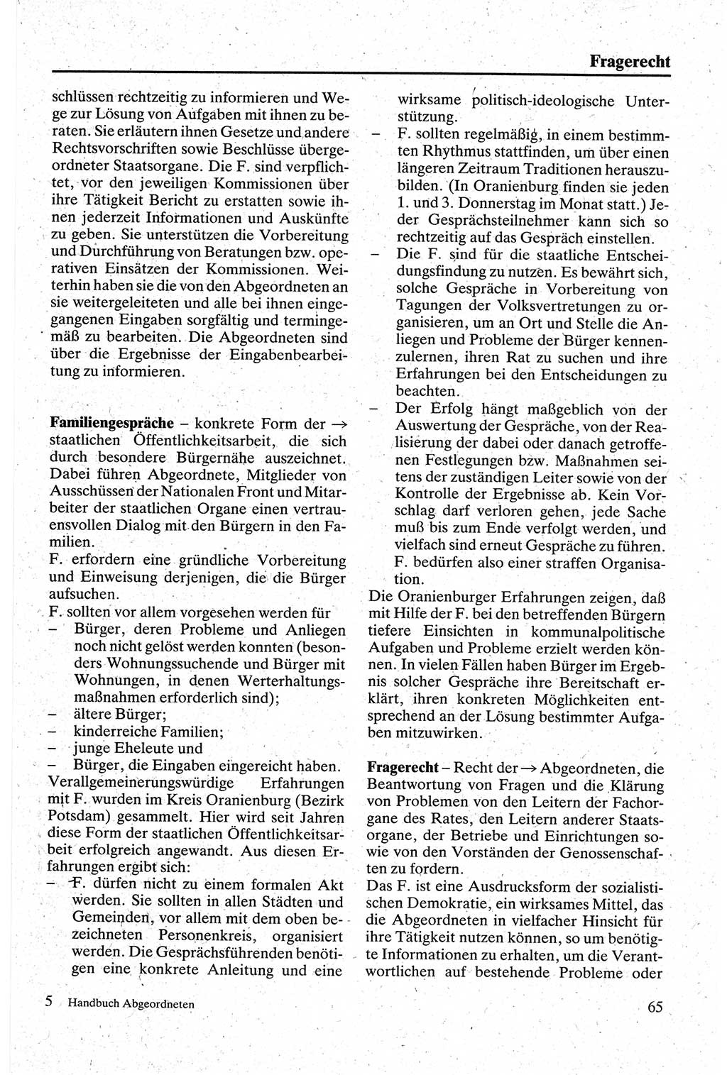 Handbuch für den Abgeordneten [Deutsche Demokratische Republik (DDR)] 1984, Seite 65 (Hb. Abg. DDR 1984, S. 65)