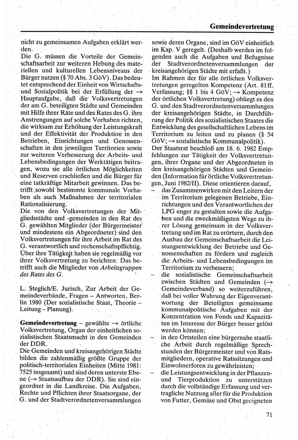Handbuch für den Abgeordneten [Deutsche Demokratische Republik (DDR)] 1984, Seite 71 (Hb. Abg. DDR 1984, S. 71)