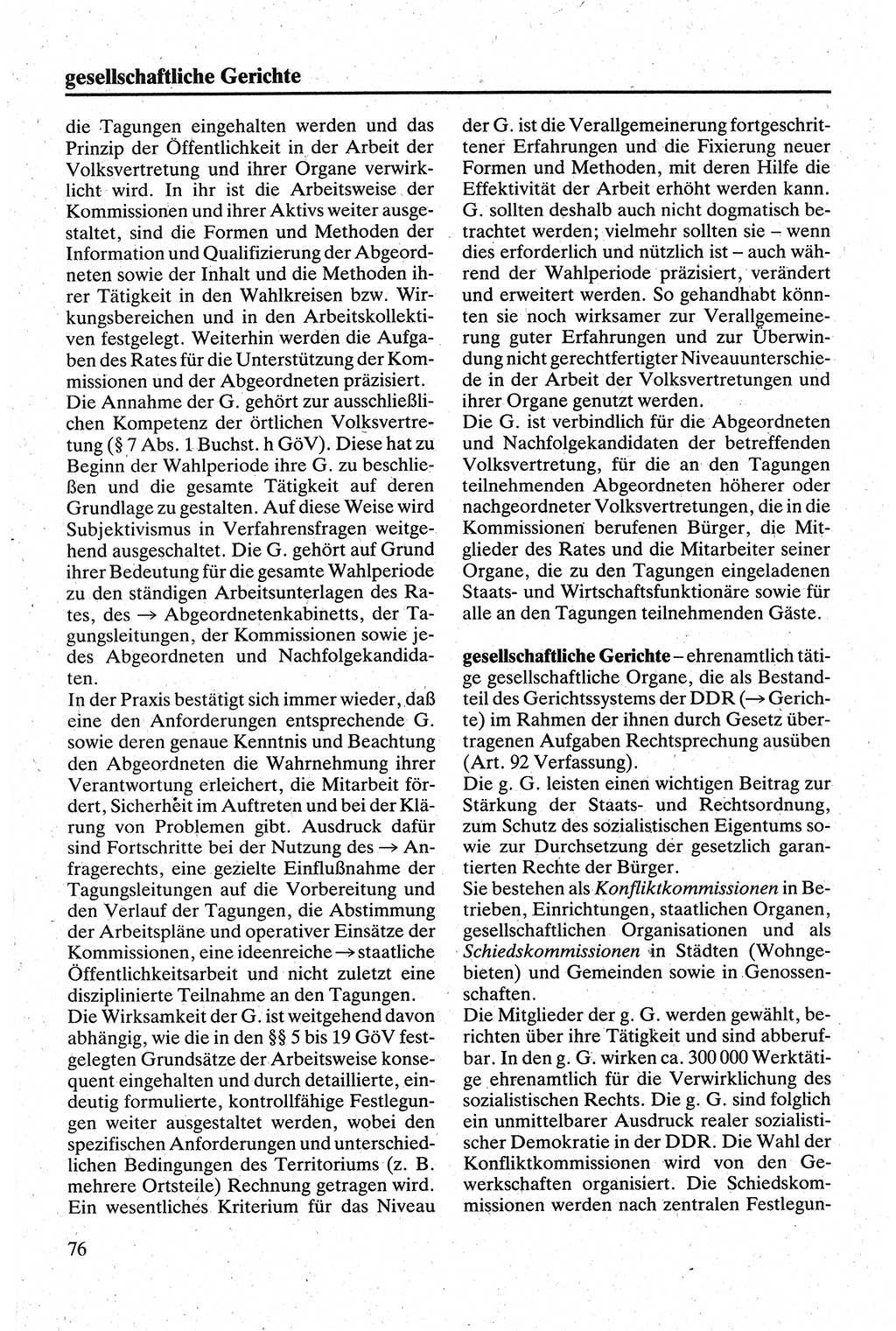Handbuch für den Abgeordneten [Deutsche Demokratische Republik (DDR)] 1984, Seite 76 (Hb. Abg. DDR 1984, S. 76)