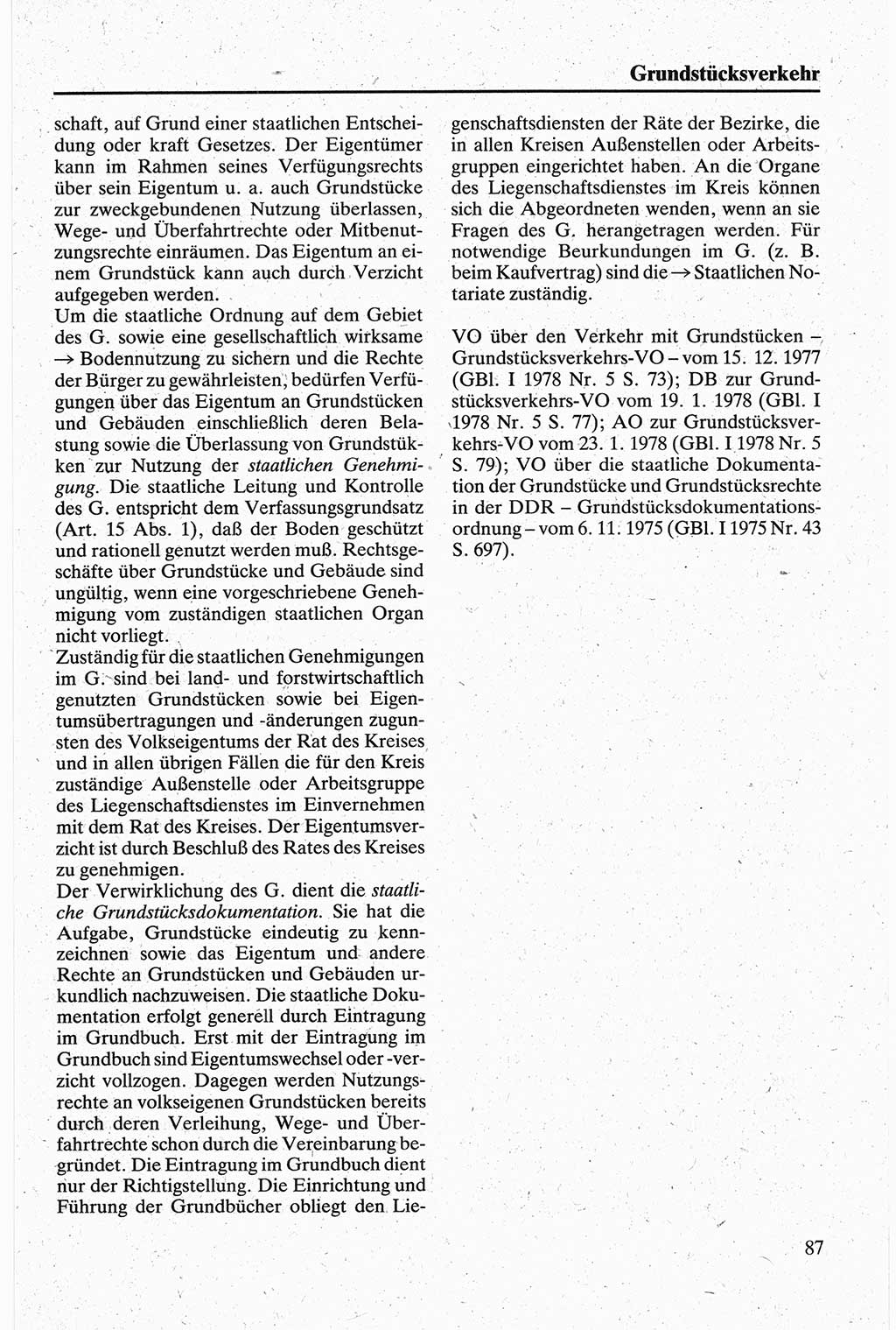 Handbuch für den Abgeordneten [Deutsche Demokratische Republik (DDR)] 1984, Seite 87 (Hb. Abg. DDR 1984, S. 87)