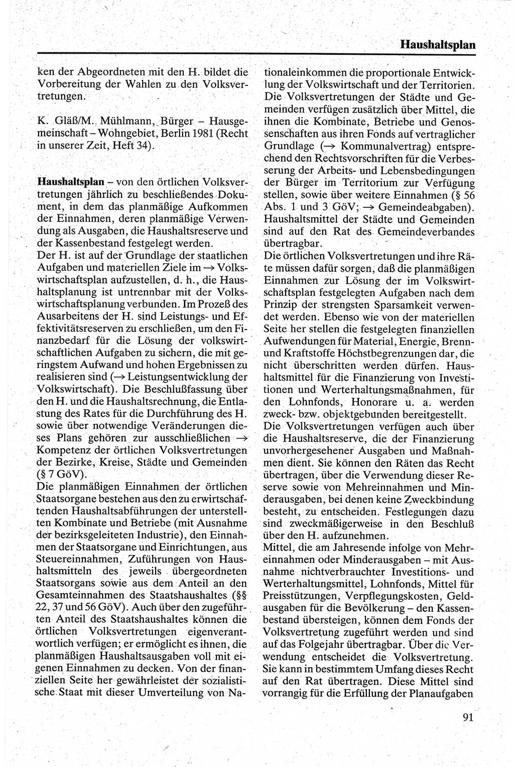 Handbuch für den Abgeordneten [Deutsche Demokratische Republik (DDR)] 1984, Seite 91 (Hb. Abg. DDR 1984, S. 91)