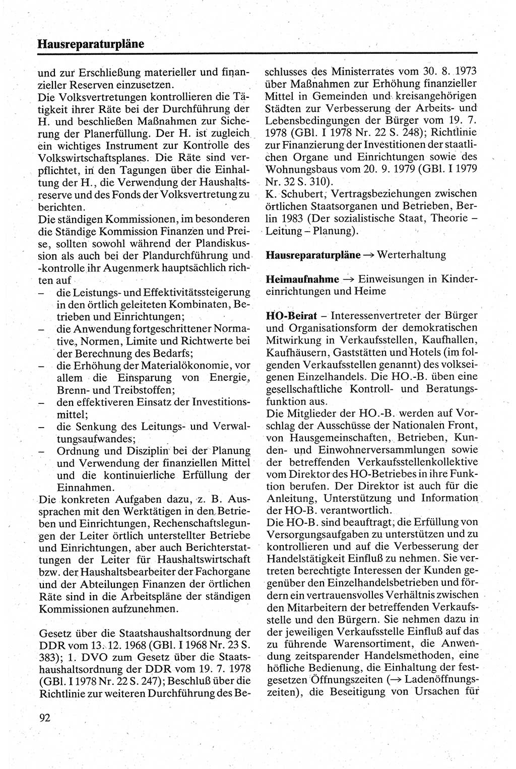 Handbuch für den Abgeordneten [Deutsche Demokratische Republik (DDR)] 1984, Seite 92 (Hb. Abg. DDR 1984, S. 92)