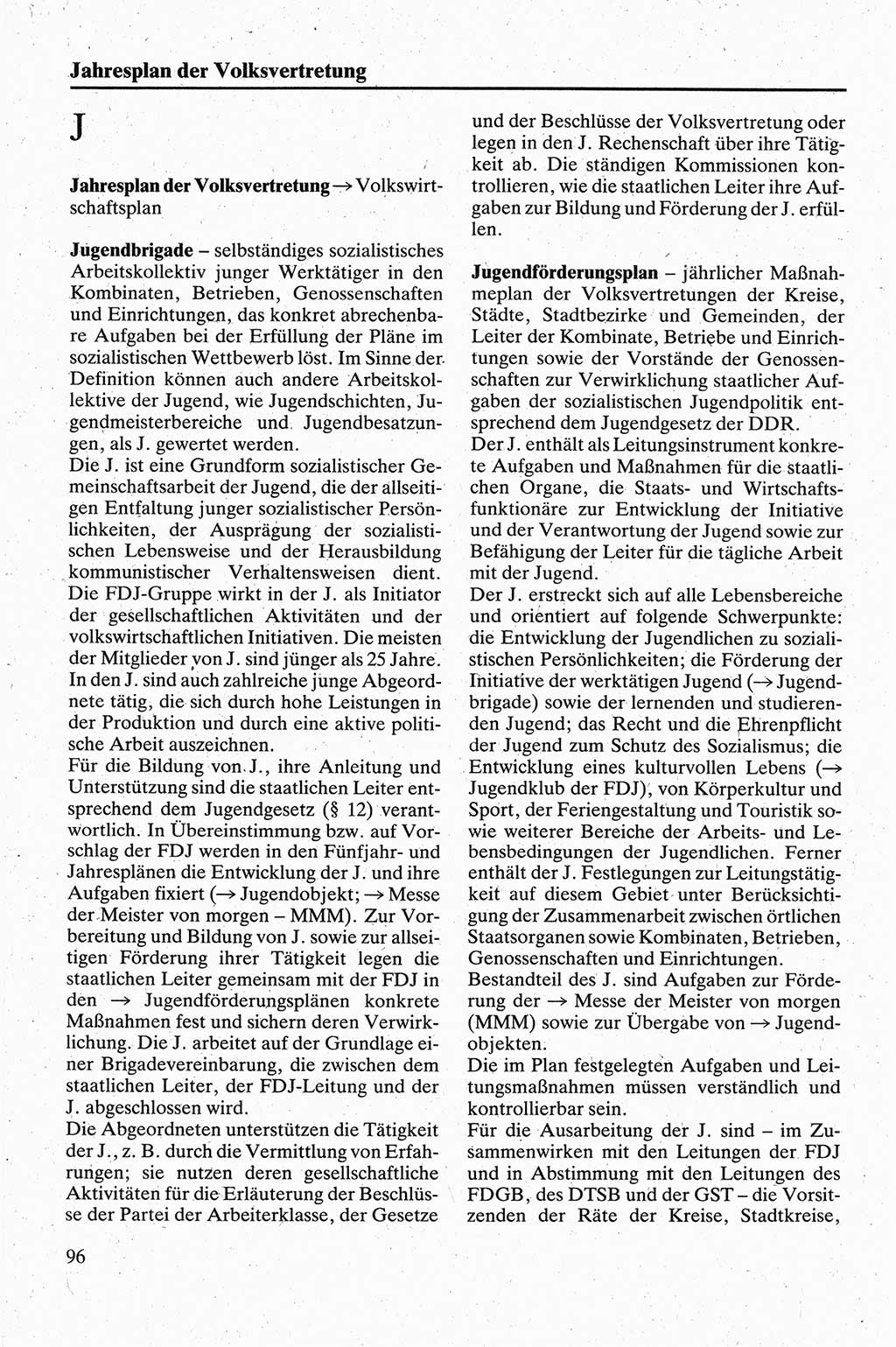 Handbuch für den Abgeordneten [Deutsche Demokratische Republik (DDR)] 1984, Seite 96 (Hb. Abg. DDR 1984, S. 96)