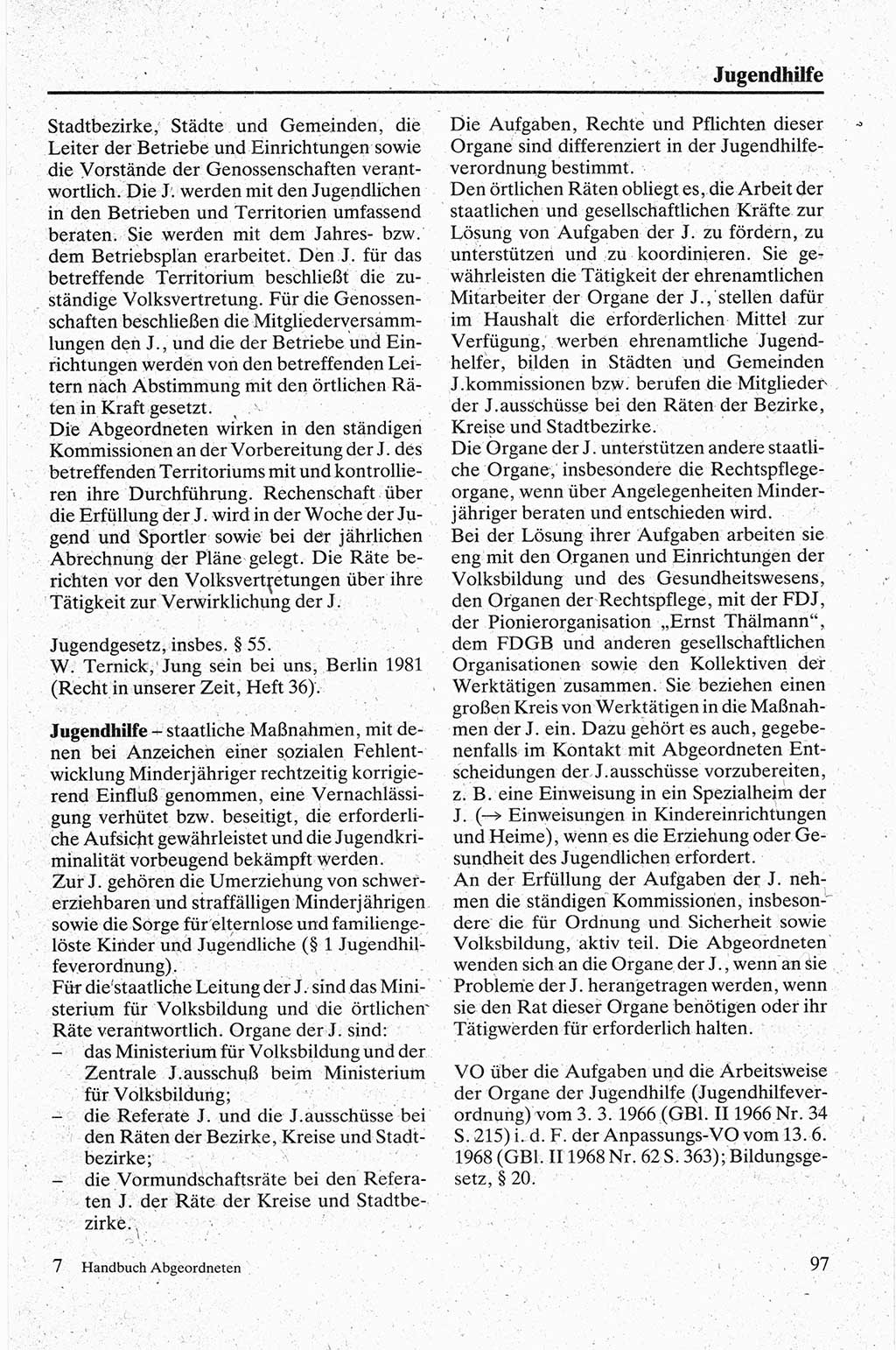 Handbuch für den Abgeordneten [Deutsche Demokratische Republik (DDR)] 1984, Seite 97 (Hb. Abg. DDR 1984, S. 97)