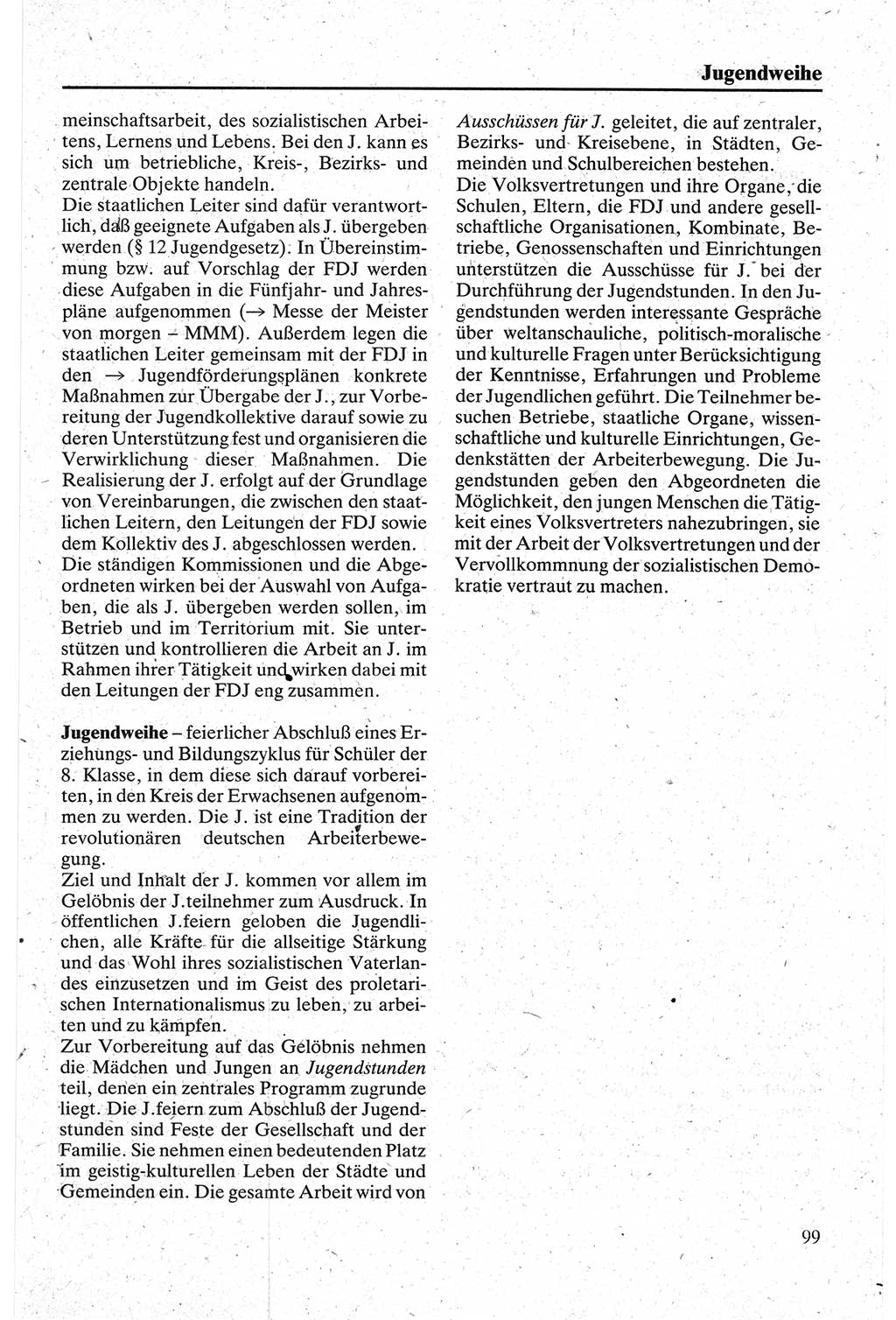 Handbuch für den Abgeordneten [Deutsche Demokratische Republik (DDR)] 1984, Seite 99 (Hb. Abg. DDR 1984, S. 99)