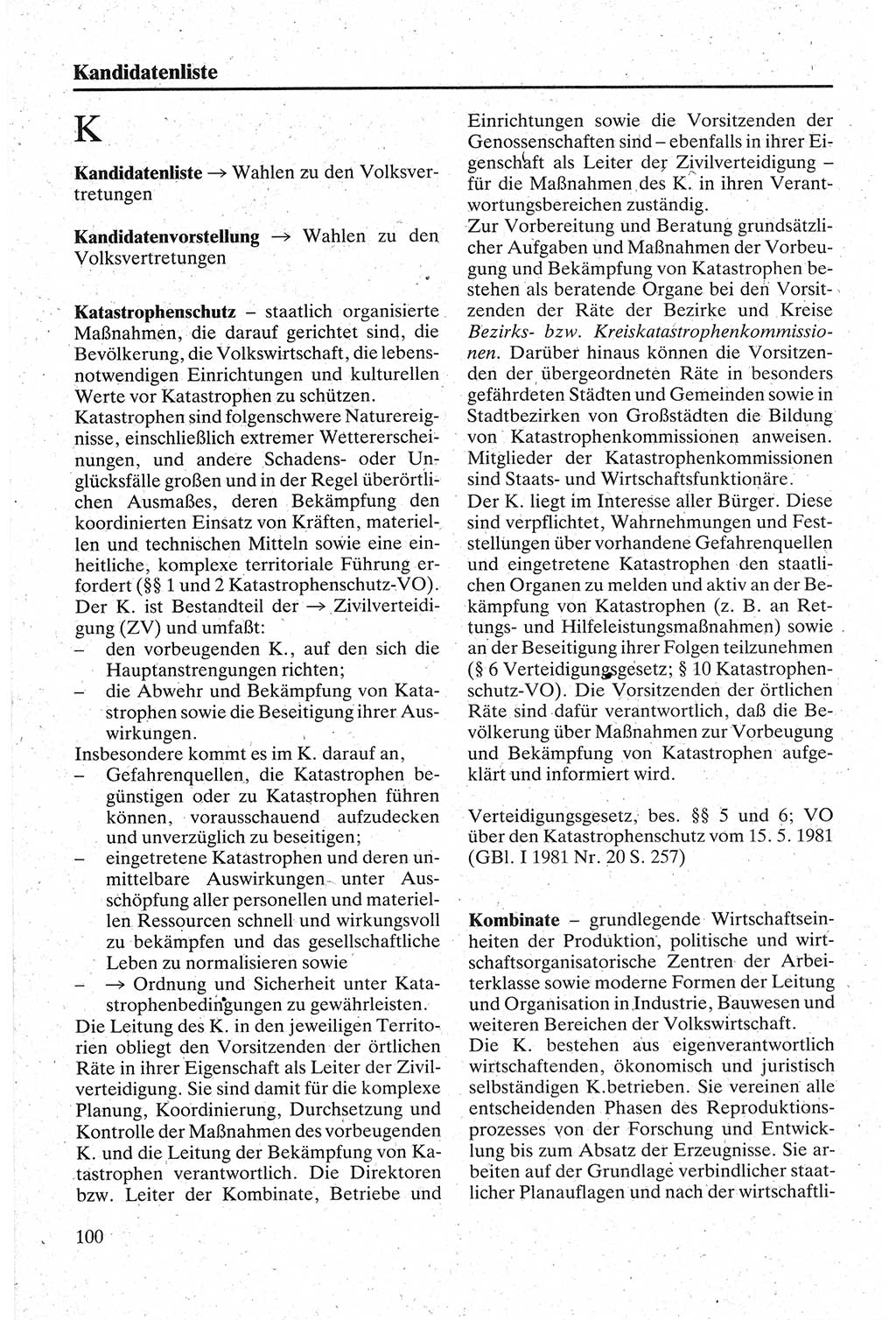 Handbuch für den Abgeordneten [Deutsche Demokratische Republik (DDR)] 1984, Seite 100 (Hb. Abg. DDR 1984, S. 100)