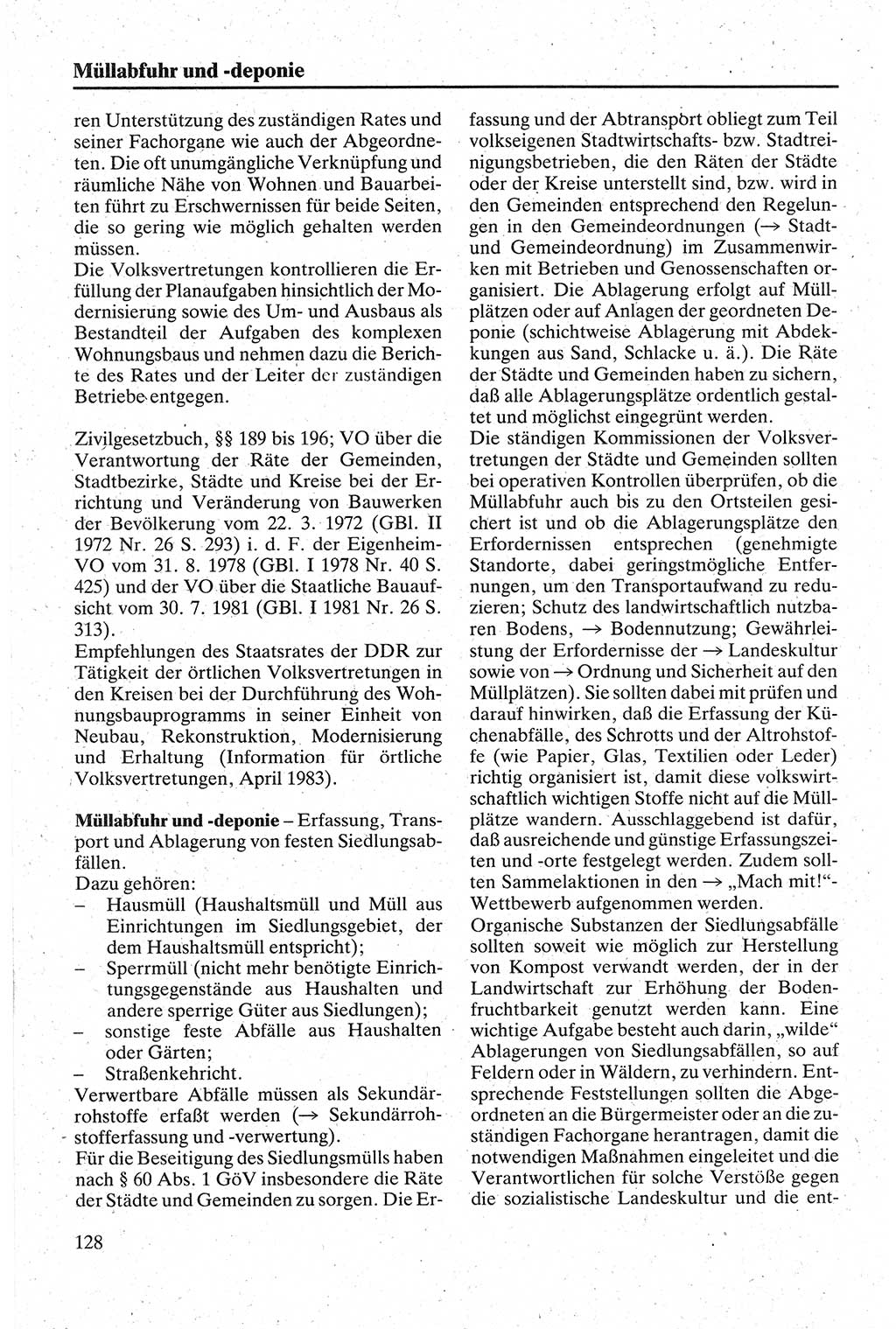 Handbuch für den Abgeordneten [Deutsche Demokratische Republik (DDR)] 1984, Seite 128 (Hb. Abg. DDR 1984, S. 128)