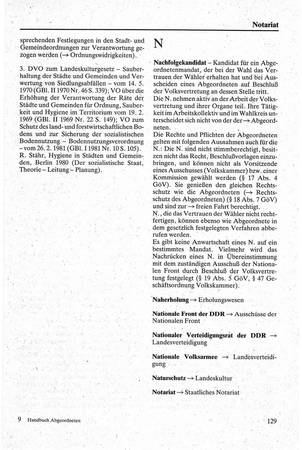 Handbuch für den Abgeordneten [Deutsche Demokratische Republik (DDR)] 1984, Seite 129 (Hb. Abg. DDR 1984, S. 129)