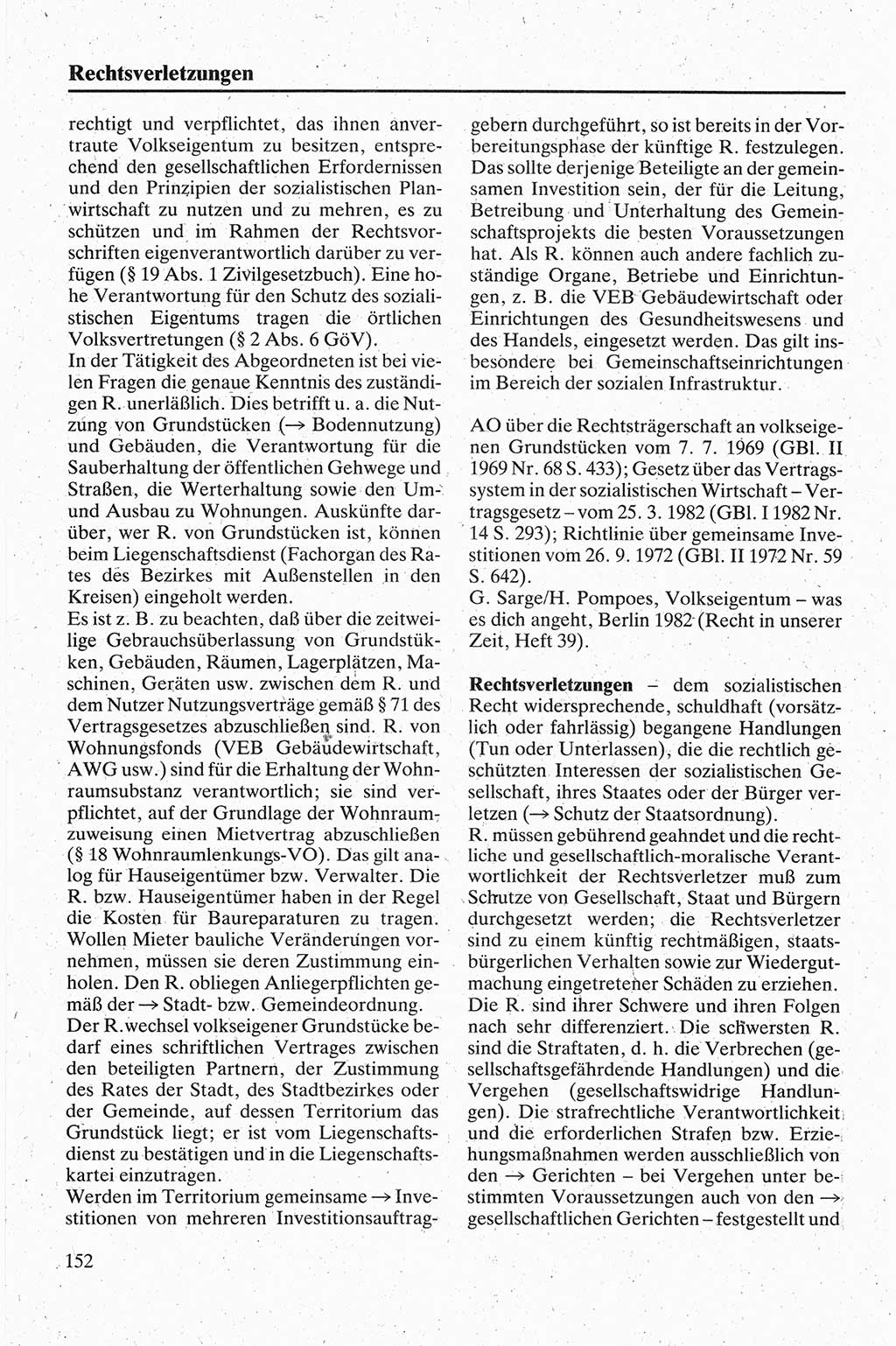 Handbuch für den Abgeordneten [Deutsche Demokratische Republik (DDR)] 1984, Seite 152 (Hb. Abg. DDR 1984, S. 152)