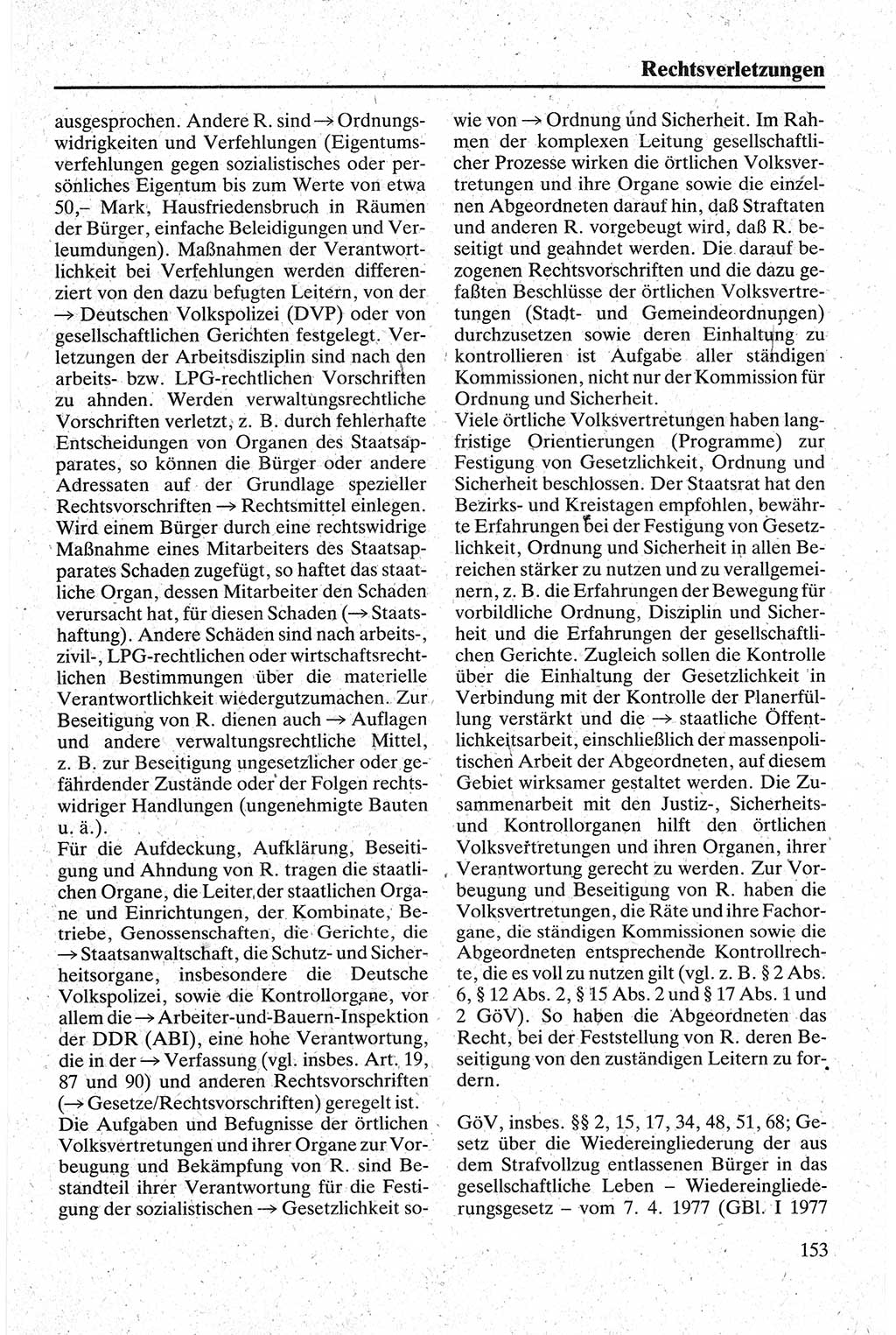 Handbuch für den Abgeordneten [Deutsche Demokratische Republik (DDR)] 1984, Seite 153 (Hb. Abg. DDR 1984, S. 153)