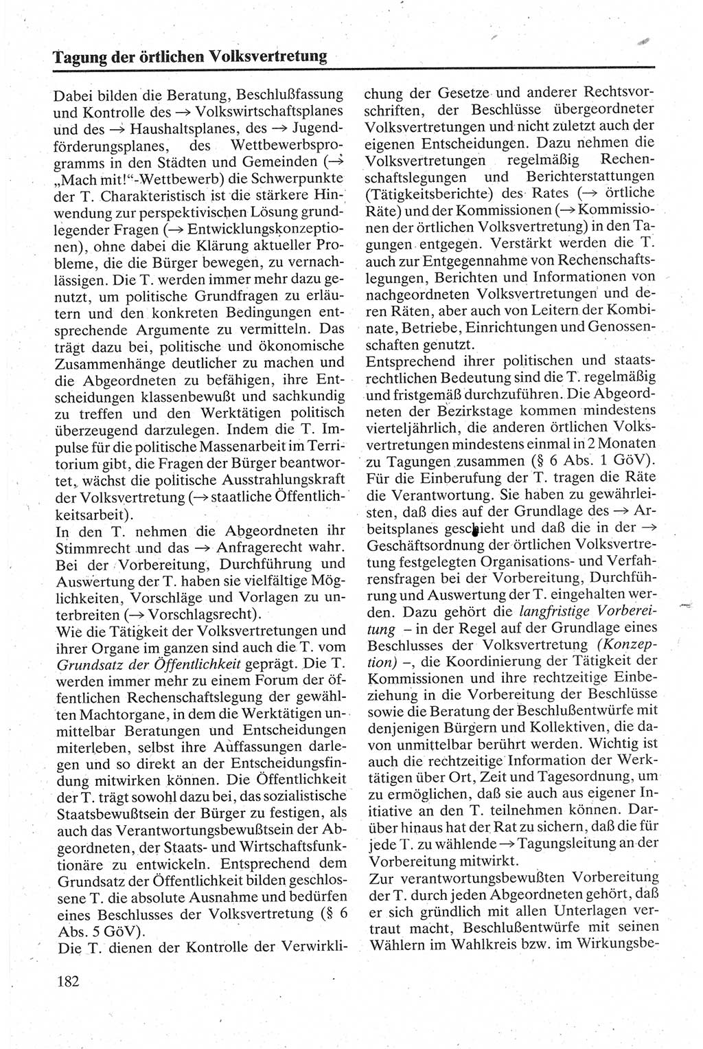 Handbuch für den Abgeordneten [Deutsche Demokratische Republik (DDR)] 1984, Seite 182 (Hb. Abg. DDR 1984, S. 182)
